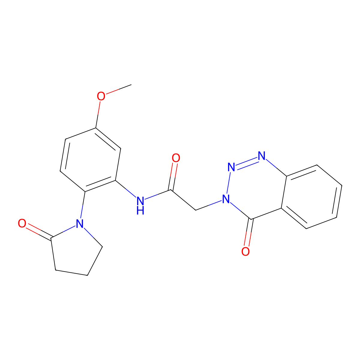 N-[5-methoxy-2-(2-oxopyrrolidin-1-yl)phenyl]-2-(4-oxo-1,2,3-benzotriazin-3(4H)-yl)acetamide molecular structure, CAS 1401534-07-3
