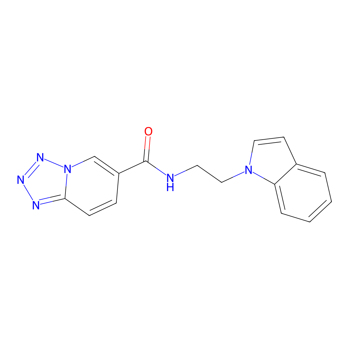 N-[2-(1H-indol-1-yl)ethyl]tetrazolo[1,5-a]pyridine-6-carboxamide molecular structure, CAS 1401534-14-2