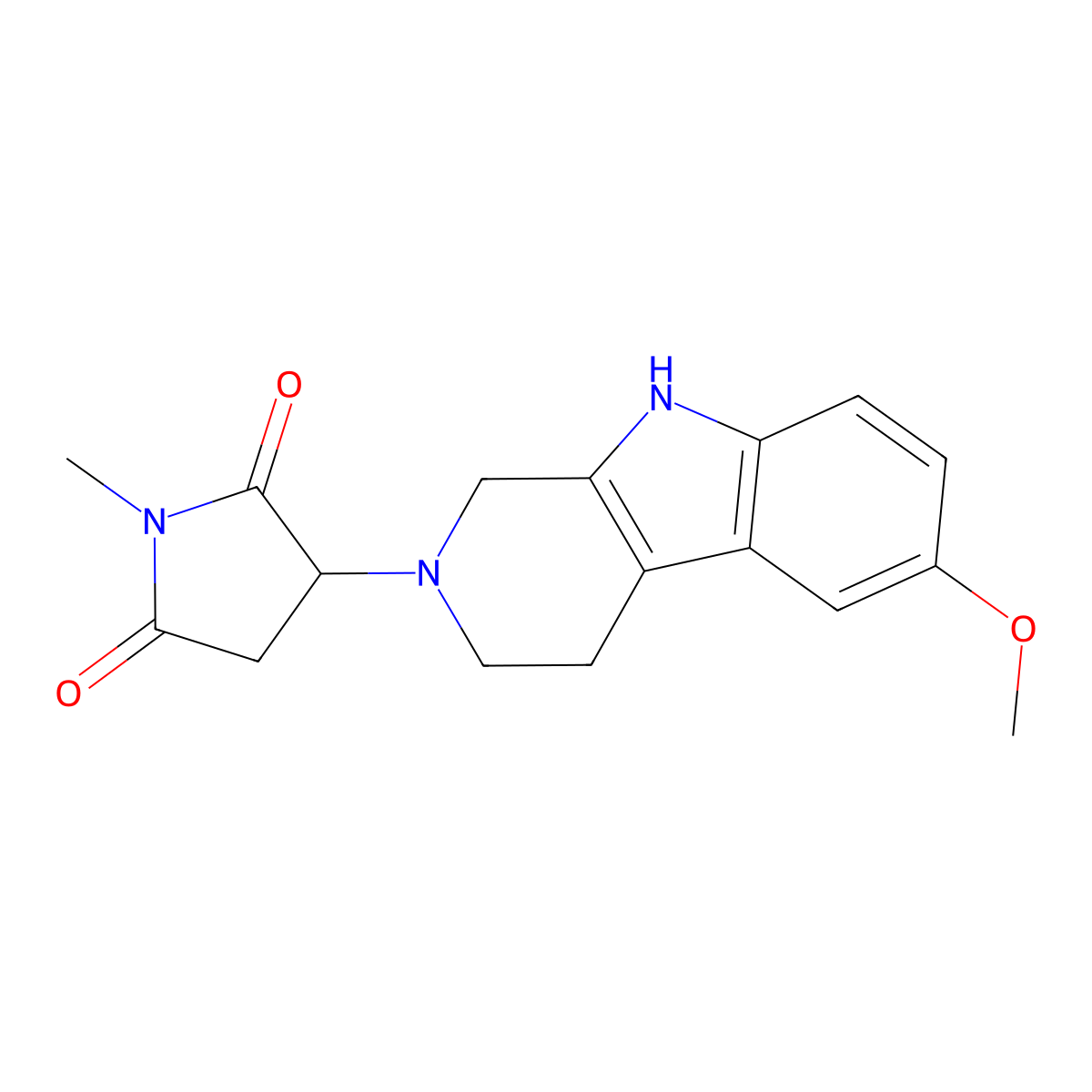 3-(6-methoxy-1,3,4,9-tetrahydro-2H-beta-carbolin-2-yl)-1-methylpyrrolidine-2,5-dione molecular structure, CAS 1401534-18-6