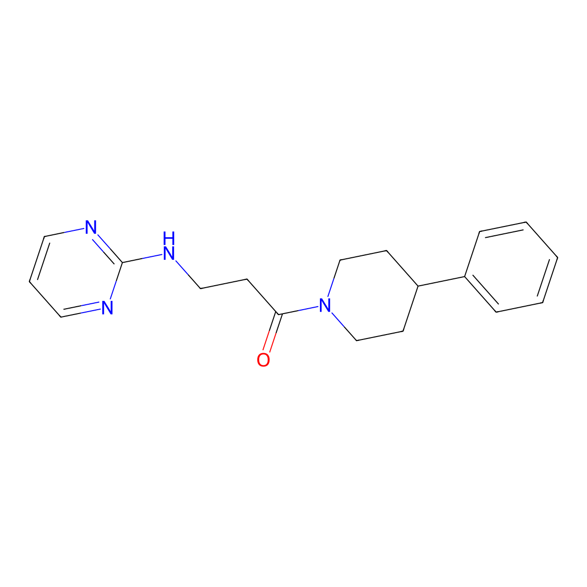 1-(4-Phenylpiperidino)-3-(2-pyrimidinylamino)-1-propanone molecular structure, CAS 1401534-63-1