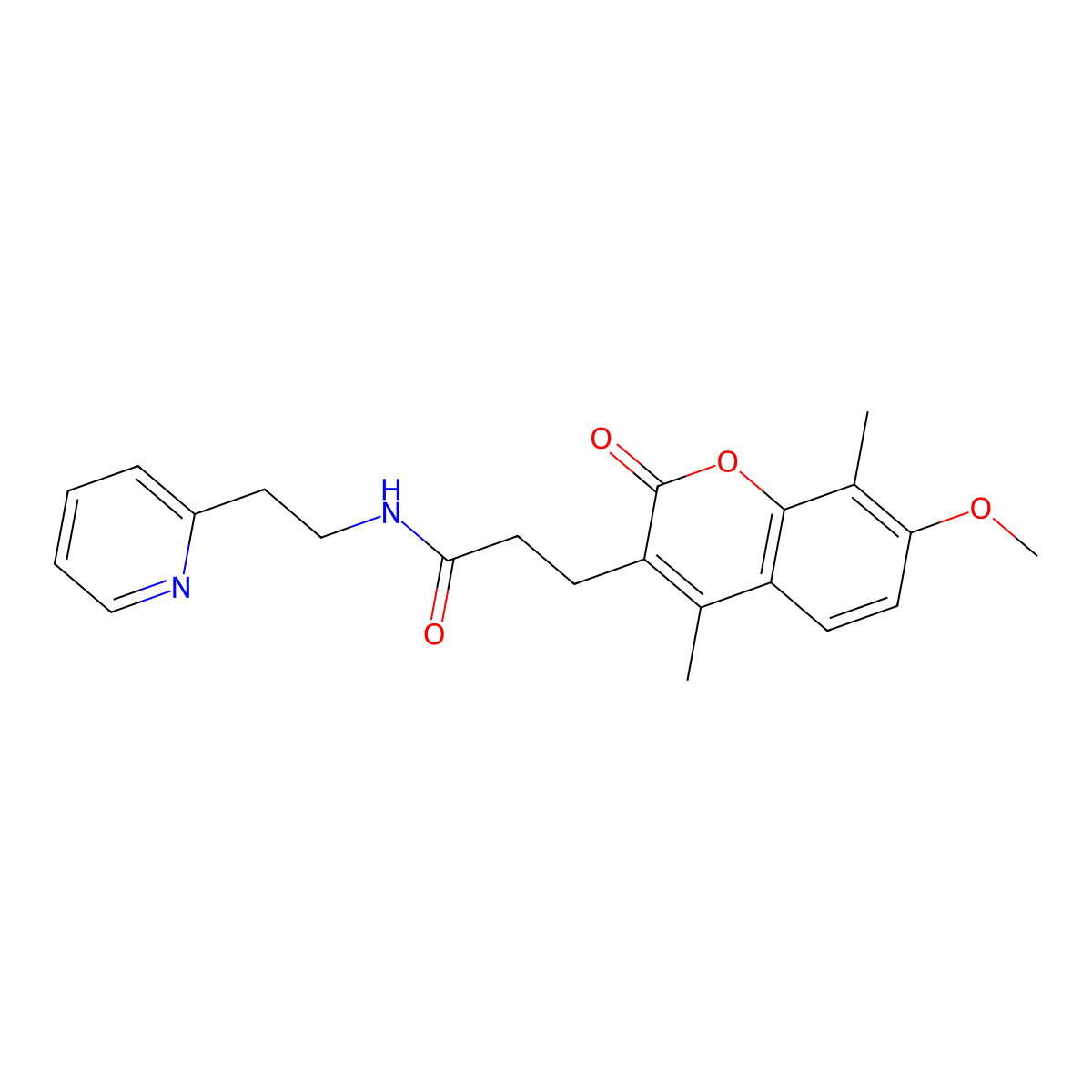 3-(7-methoxy-4,8-dimethyl-2-oxo-2H-chromen-3-yl)-N-[2-(2-pyridyl)ethyl]propanamide molecular structure, CAS 1401534-80-2