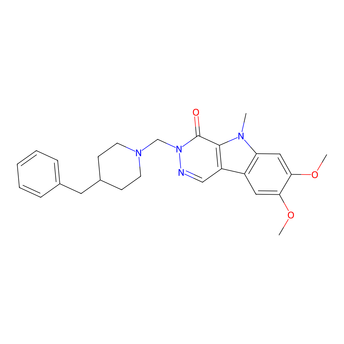 3-[(4-benzylpiperidin-1-yl)methyl]-7,8-dimethoxy-5-methyl-3,5-dihydro-4H-pyridazino[4,5-b]indol-4-one molecular structure, CAS 1401534-87-9