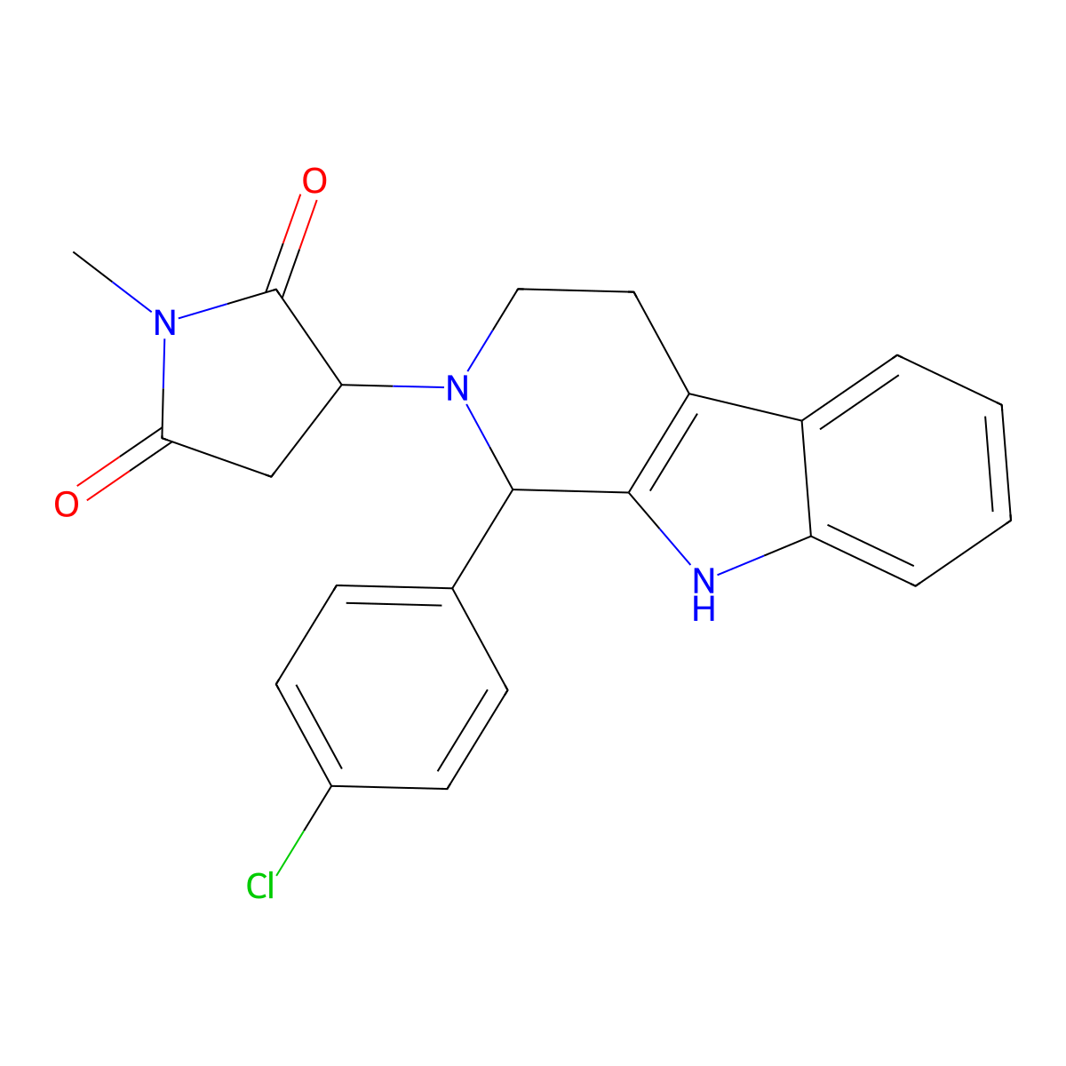 3-[1-(4-chlorophenyl)-1,3,4,9-tetrahydro-2H-beta-carbolin-2-yl]-1-methylpyrrolidine-2,5-dione molecular structure, CAS 1401534-88-0