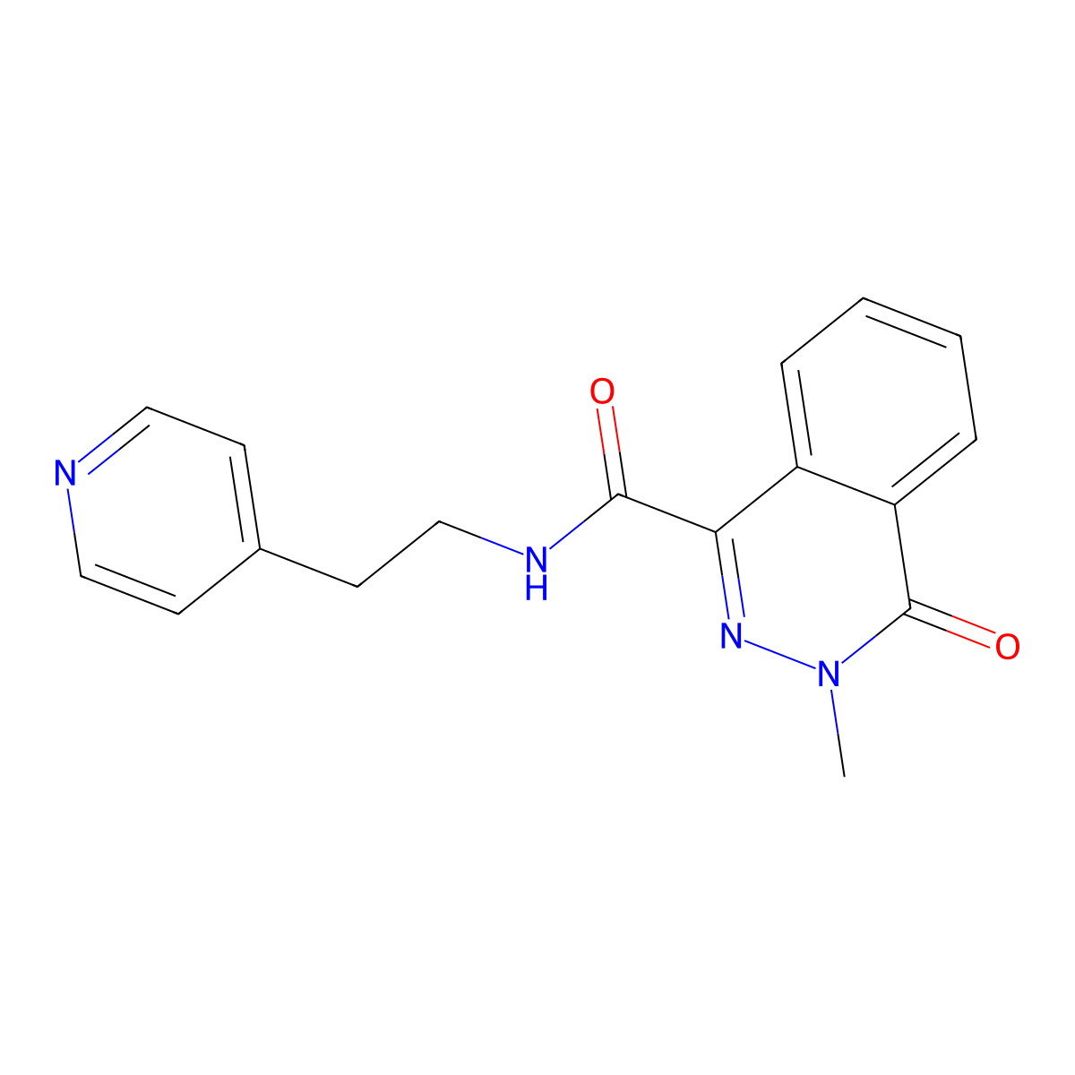 3-methyl-4-oxo-N-[2-(pyridin-4-yl)ethyl]-3,4-dihydrophthalazine-1-carboxamide molecular structure, CAS 1401534-95-9