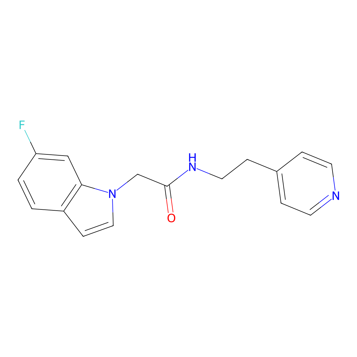 2-(6-fluoro-1H-indol-1-yl)-N-[2-(4-pyridyl)ethyl]acetamide molecular structure, CAS 1401535-00-9