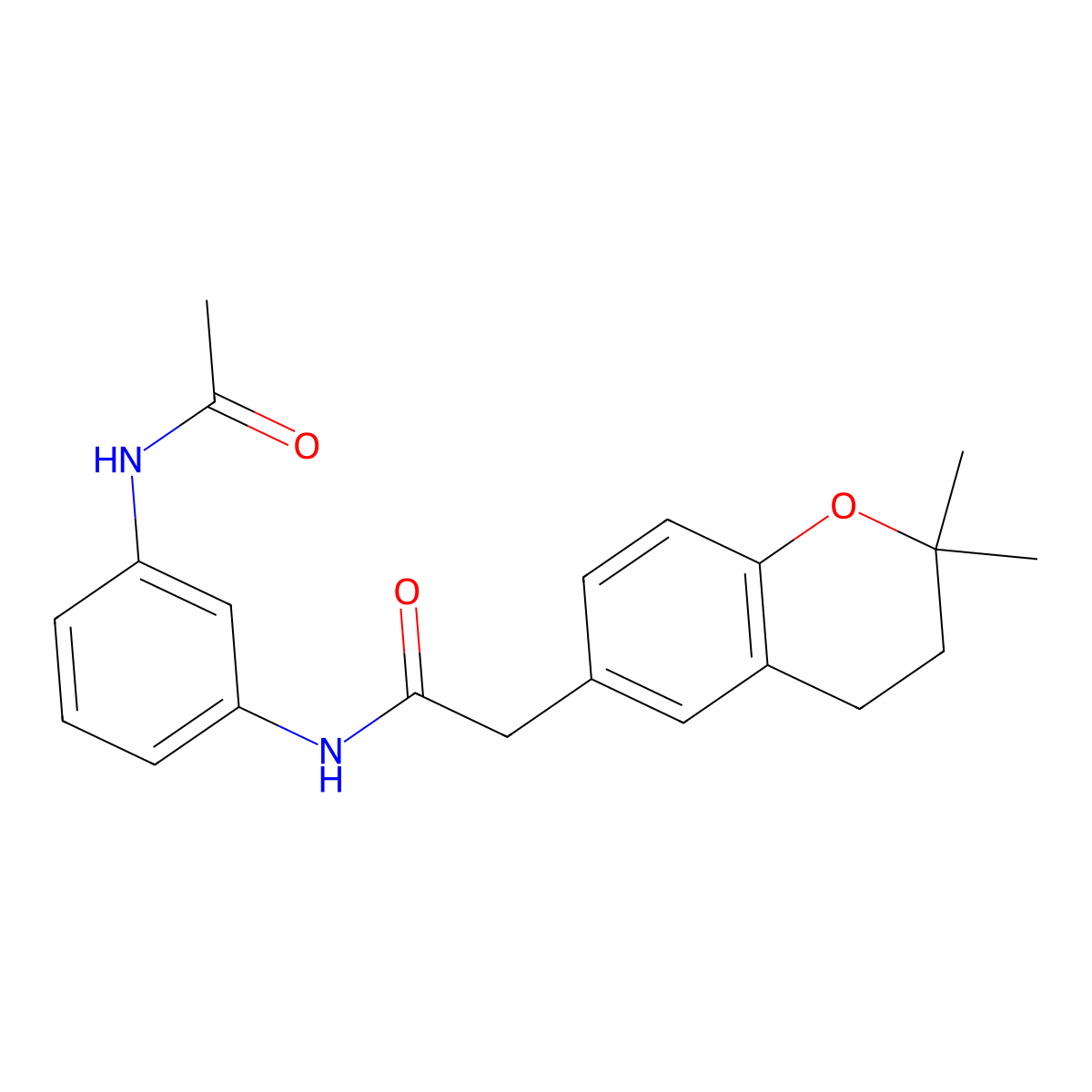 N-[3-(acetylamino)phenyl]-2-(2,2-dimethyl-3,4-dihydro-2H-chromen-6-yl)acetamide molecular structure, CAS 1401535-04-3