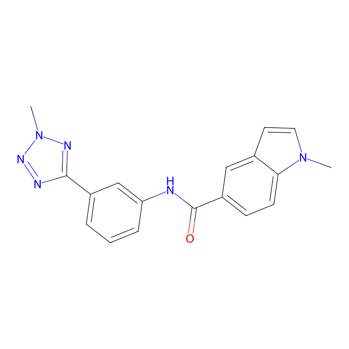1-methyl-N-[3-(2-methyl-2H-tetrazol-5-yl)phenyl]-1H-indole-5-carboxamide molecular structure, CAS 1401535-07-6
