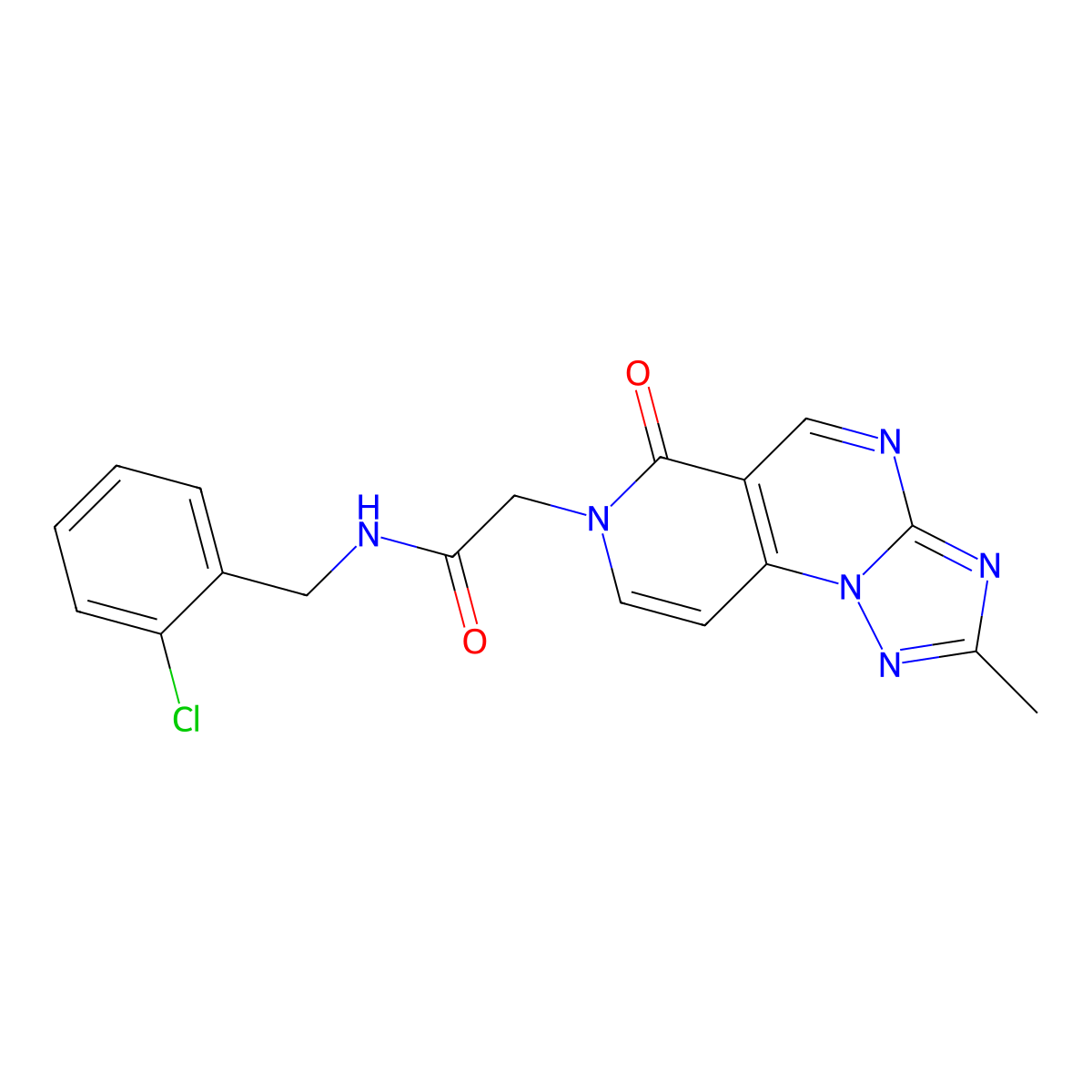 N-(2-chlorobenzyl)-2-(2-methyl-6-oxopyrido[3,4-e][1,2,4]triazolo[1,5-a]pyrimidin-7(6H)-yl)acetamide molecular structure, CAS 1401535-26-9