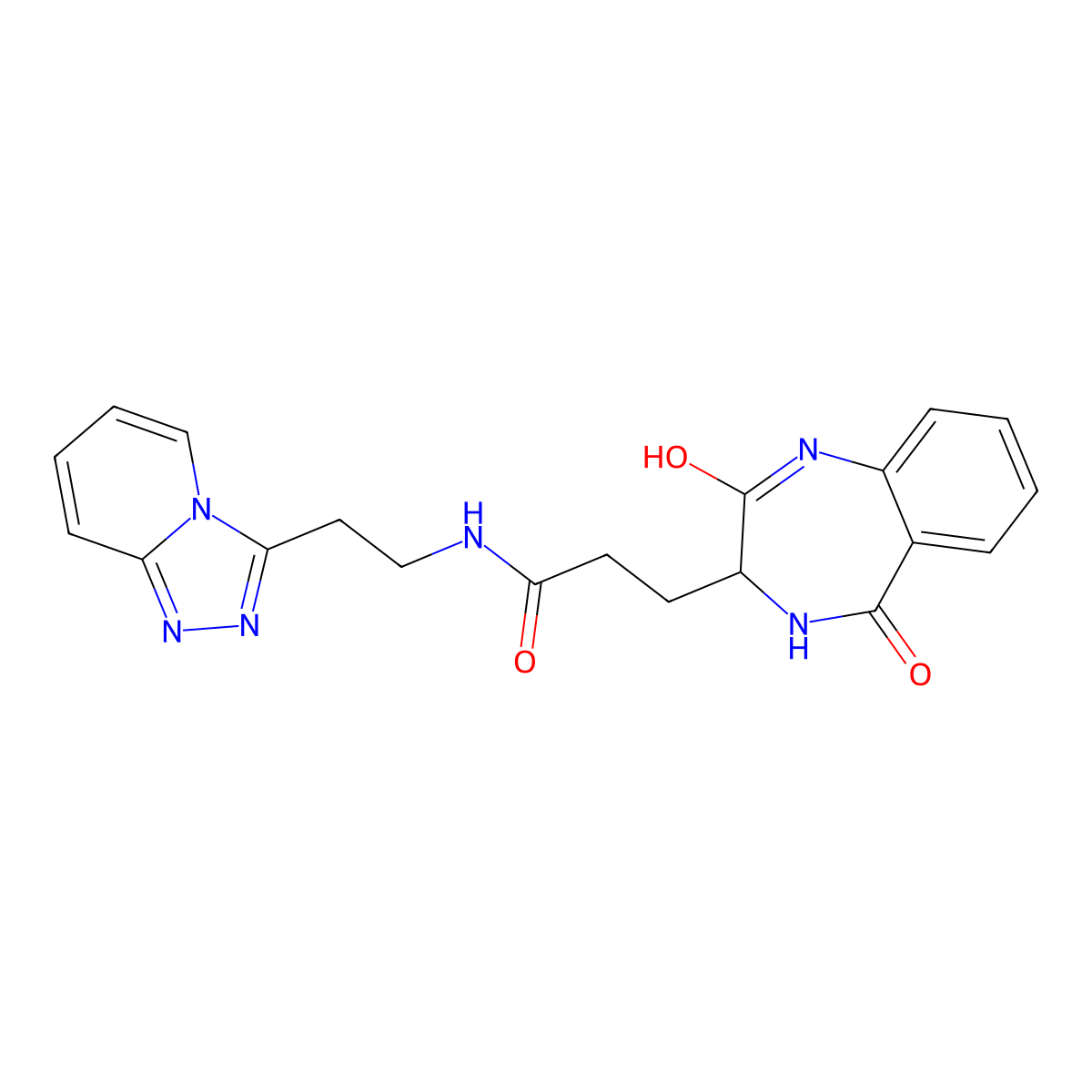 3-(2-hydroxy-5-oxo-4,5-dihydro-3H-1,4-benzodiazepin-3-yl)-N-[2-([1,2,4]triazolo[4,3-a]pyridin-3-yl)ethyl]propanamide molecular structure, CAS 1401535-32-7
