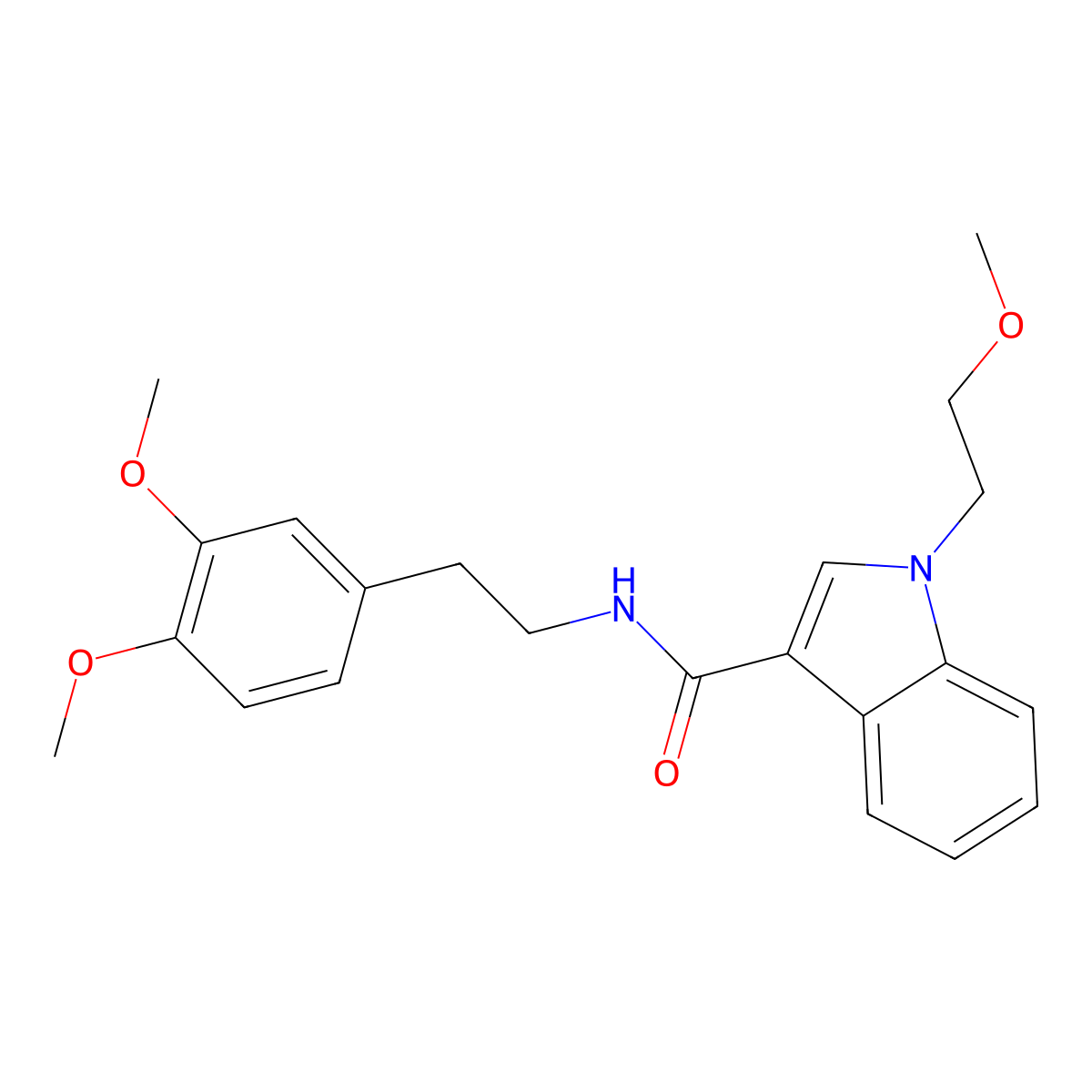 N-(3,4-dimethoxyphenethyl)-1-(2-methoxyethyl)-1H-indole-3-carboxamide molecular structure, CAS 1401535-40-7