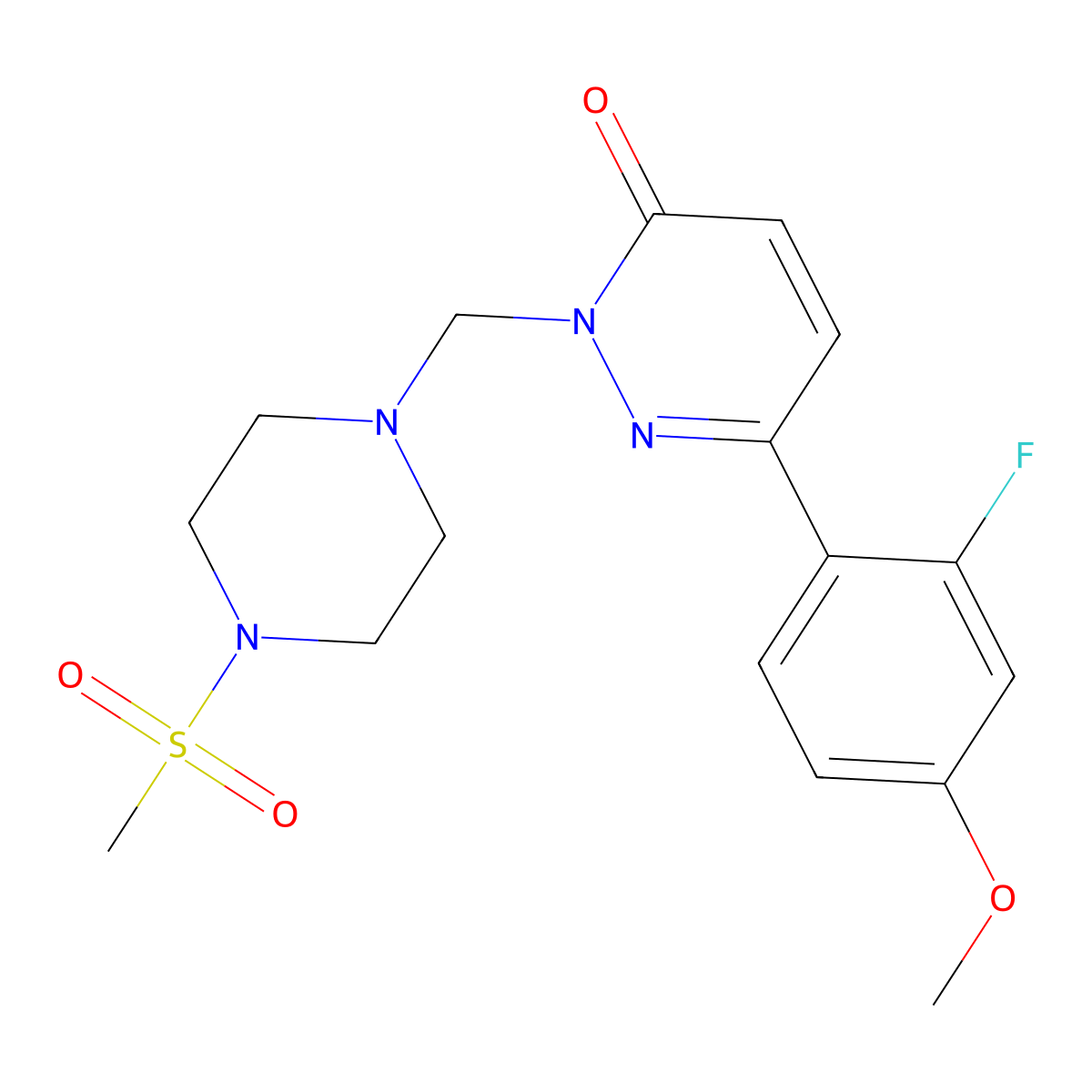 6-(2-fluoro-4-methoxyphenyl)-2-{[4-(methylsulfonyl)piperazin-1-yl]methyl}pyridazin-3(2H)-one molecular structure, CAS 1401535-58-7