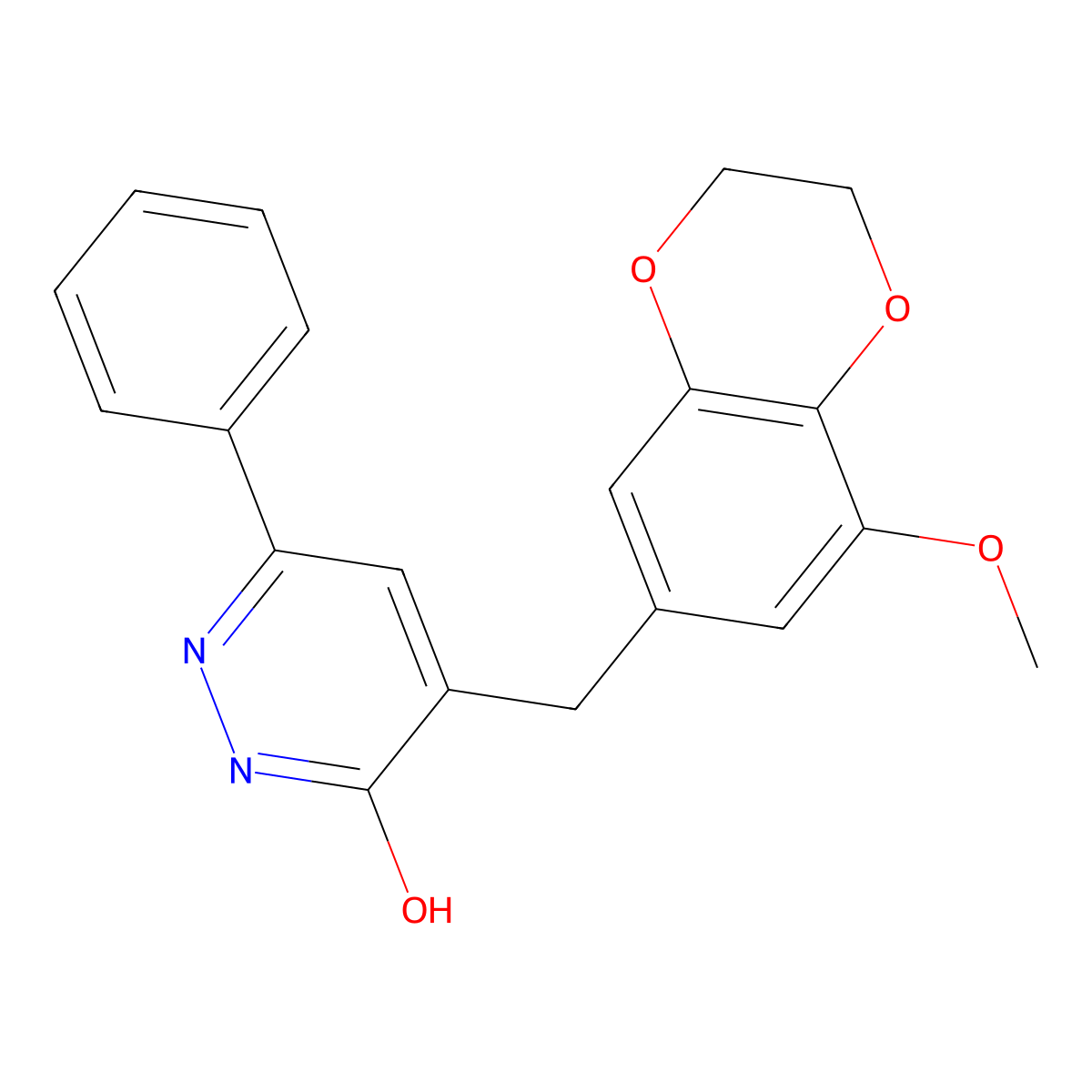 4-[(8-Methoxy-2,3-dihydro-1,4-benzodioxin-6-yl)methyl]-6-phenylpyridazin-3-ol molecular structure, CAS 1401535-63-4