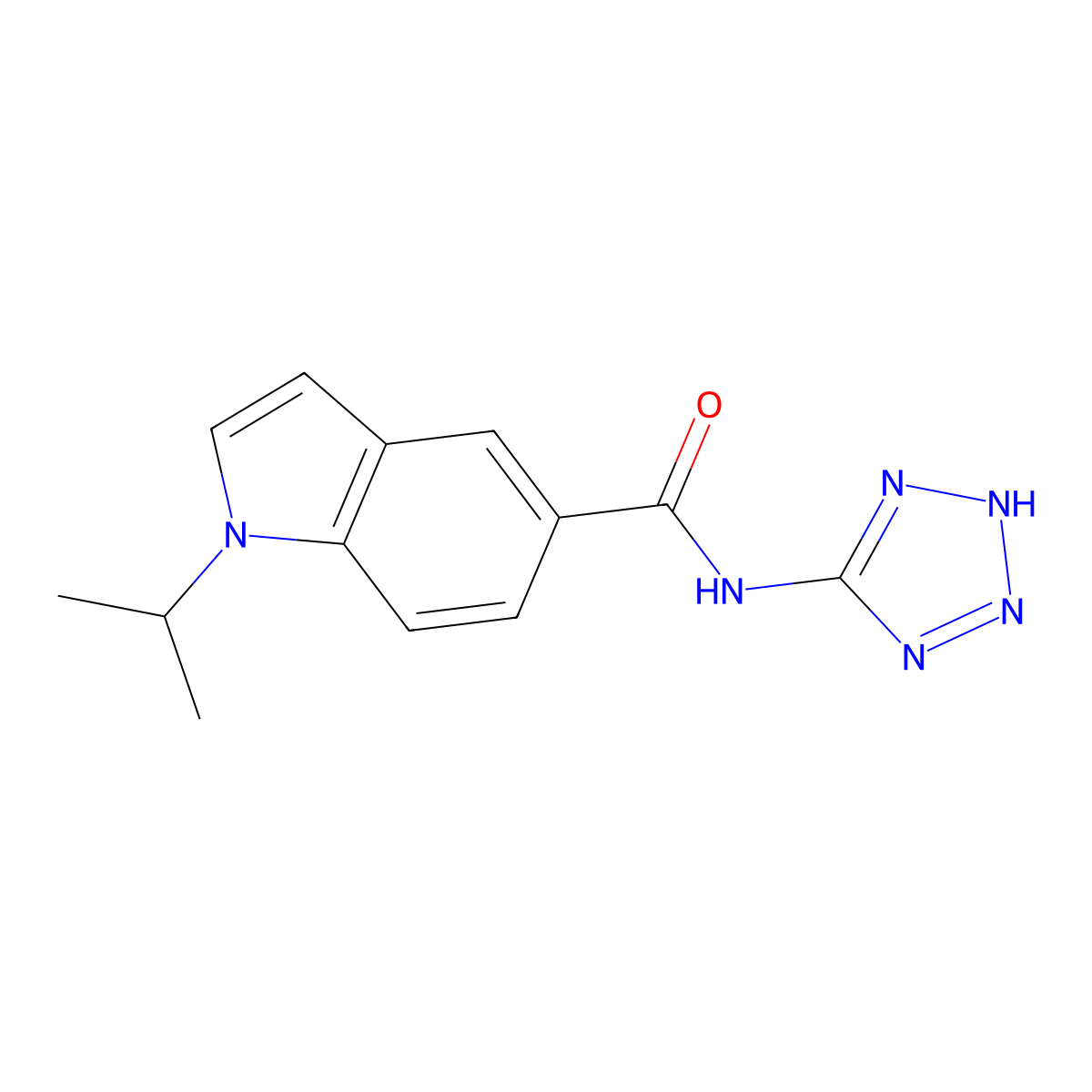 1-(propan-2-yl)-N-(1H-tetrazol-5-yl)-1H-indole-5-carboxamide molecular structure, CAS 1401535-76-9