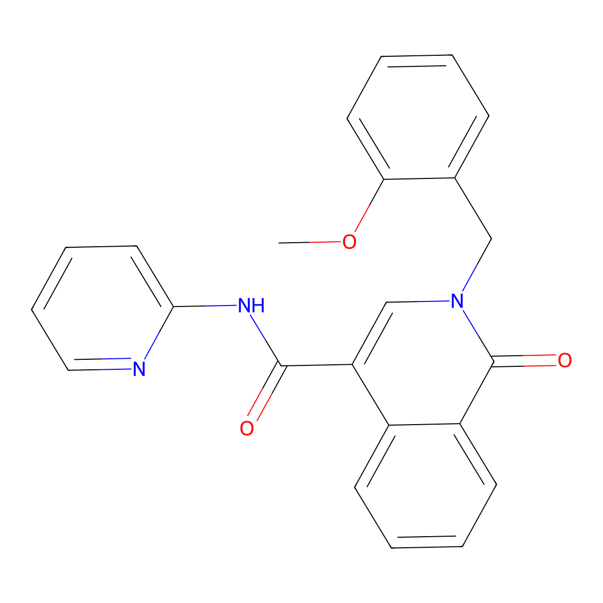 2-(2-methoxybenzyl)-1-oxo-N-(pyridin-2-yl)-1,2-dihydroisoquinoline-4-carboxamide molecular structure, CAS 1401536-07-9