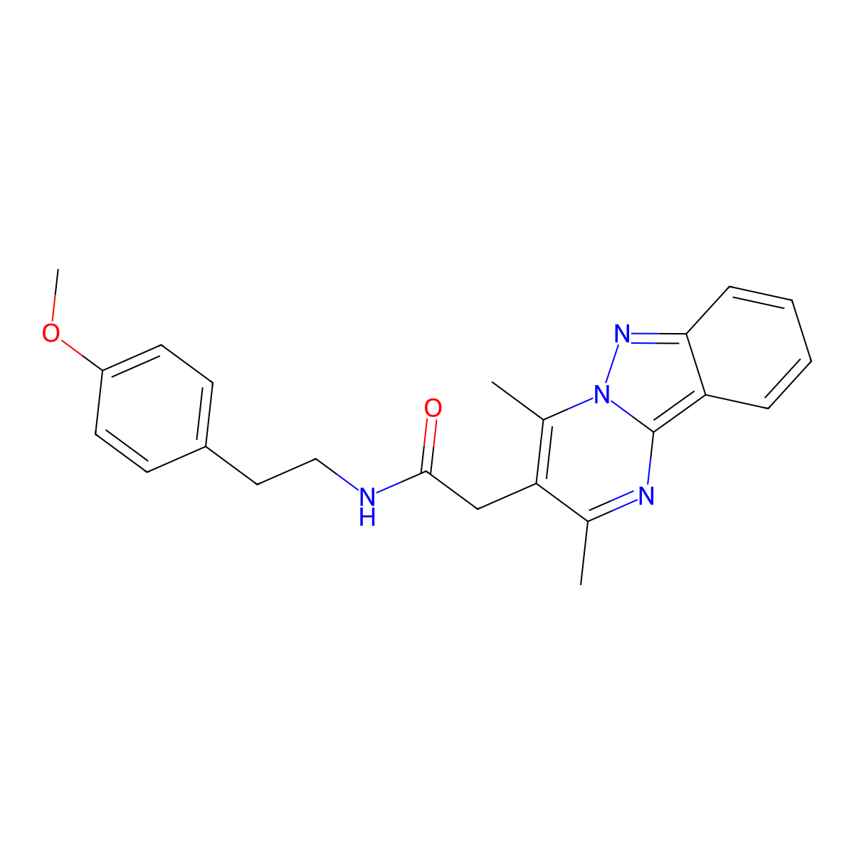 2-(2,4-dimethylpyrimido[1,2-b]indazol-3-yl)-N-(4-methoxyphenethyl)acetamide molecular structure, CAS 1401536-11-5
