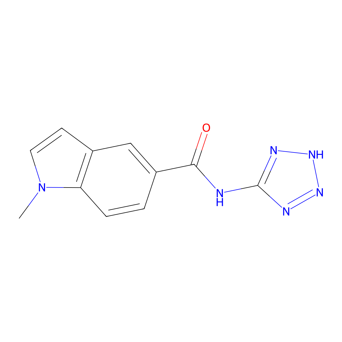 1-methyl-N-(2H-tetrazol-5-yl)-1H-indole-5-carboxamide molecular structure, CAS 1401536-23-9