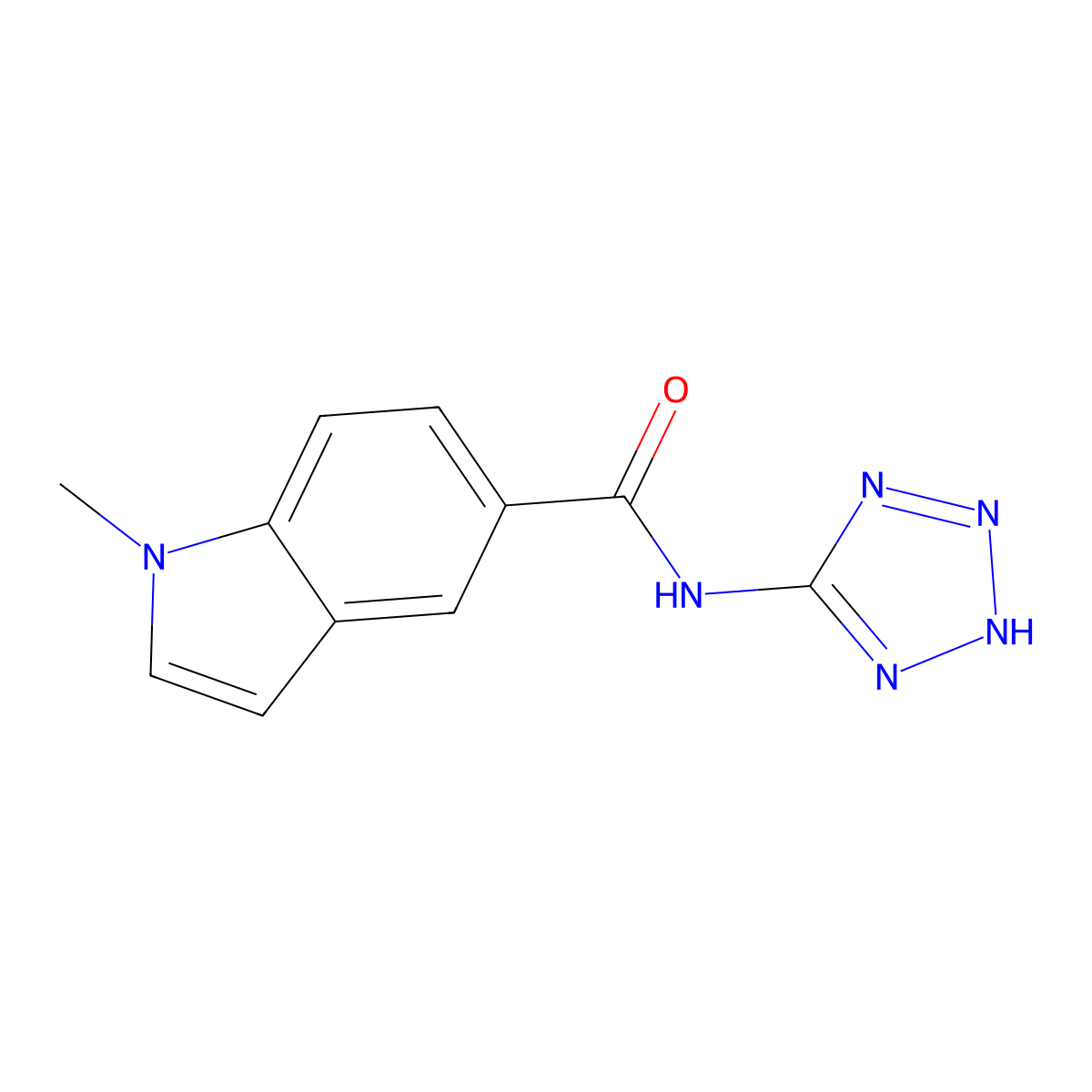 1-methyl-N-(2H-tetrazol-5-yl)-1H-indole-5-carboxamide molecular structure, CAS 1401536-23-9