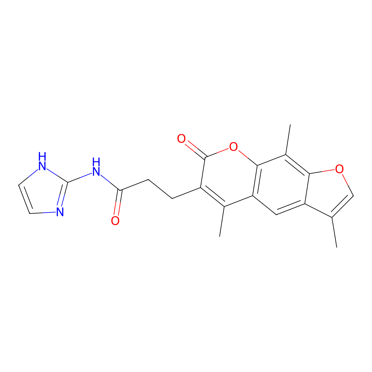 N-(1H-imidazol-2-yl)-3-(3,5,9-trimethyl-7-oxo-7H-furo[3,2-g]chromen-6-yl)propanamide molecular structure, CAS 1401536-30-8