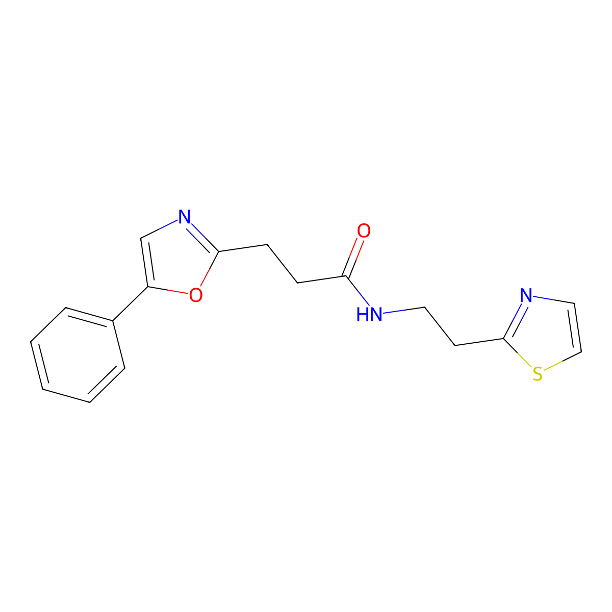 3-(5-phenyl-1,3-oxazol-2-yl)-N-[2-(1,3-thiazol-2-yl)ethyl]propanamide molecular structure, CAS 1401536-41-1