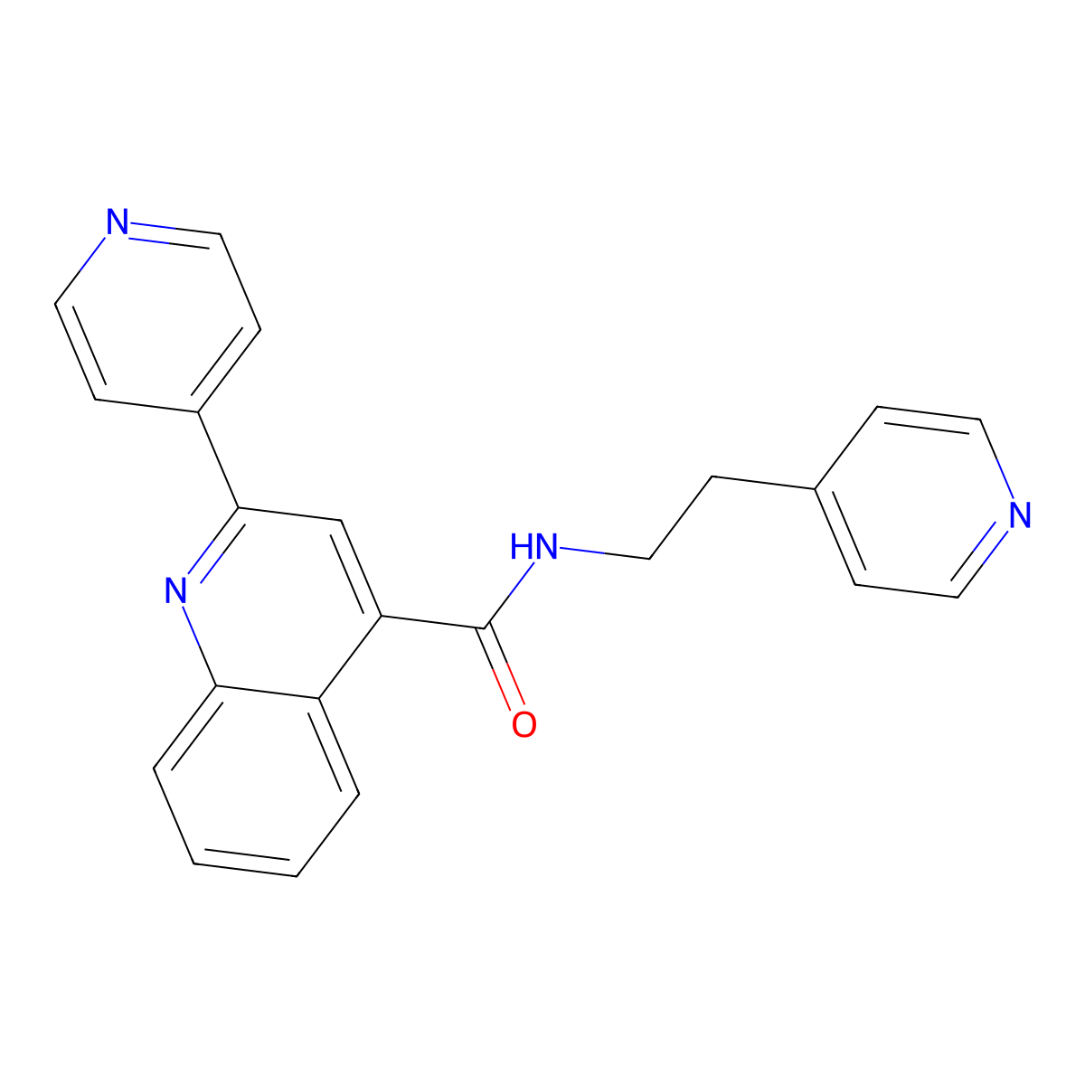 2-(pyridin-4-yl)-N-[2-(pyridin-4-yl)ethyl]quinoline-4-carboxamide molecular structure, CAS 1401536-55-7