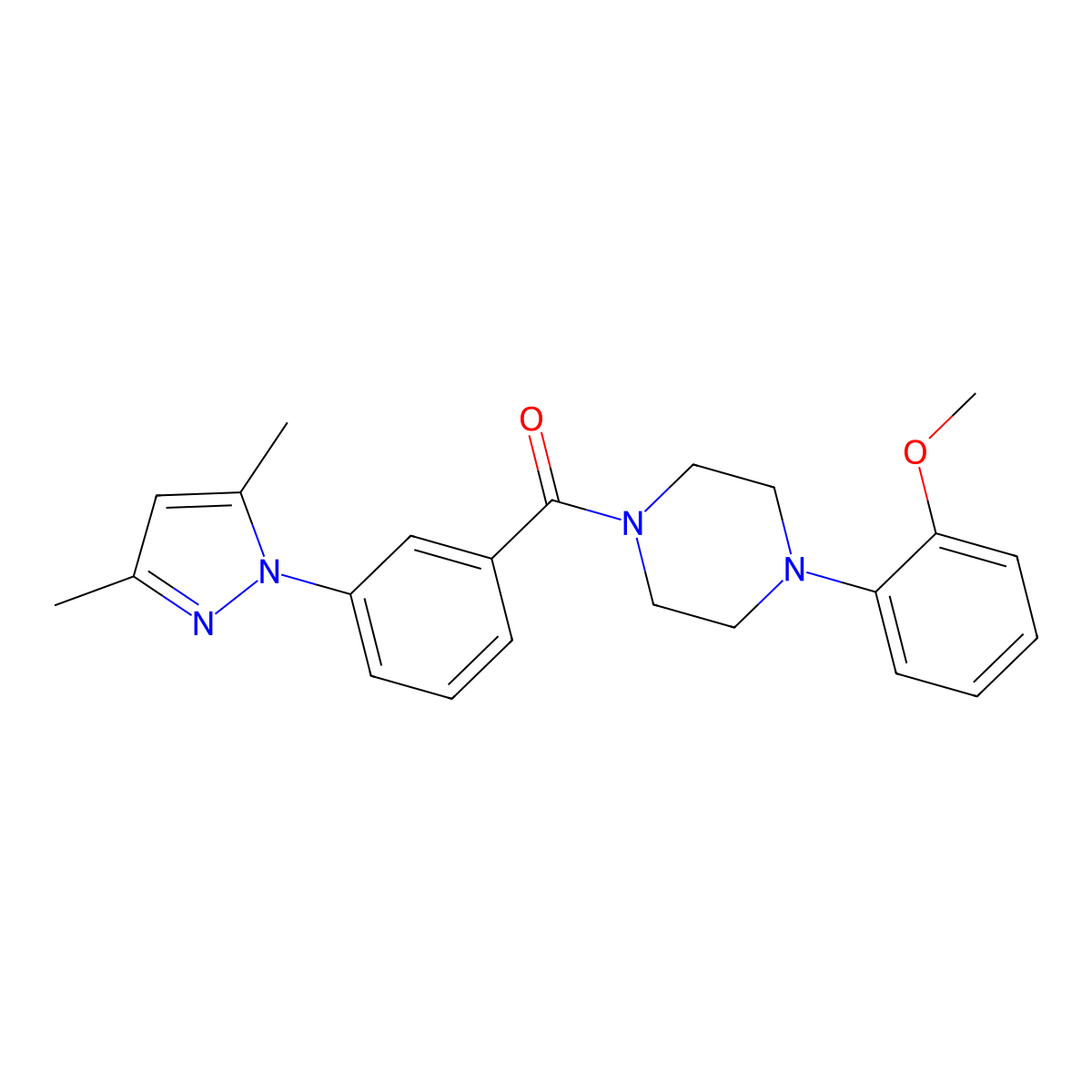[3-(3,5-dimethyl-1H-pyrazol-1-yl)phenyl][4-(2-methoxyphenyl)piperazin-1-yl]methanone molecular structure, CAS 1401536-59-1