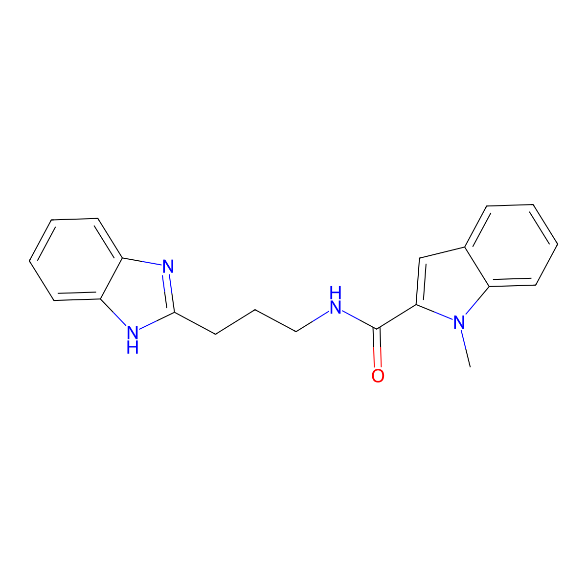 N-[3-(1H-benzimidazol-2-yl)propyl]-1-methyl-1H-indole-2-carboxamide molecular structure, CAS 1401536-61-5
