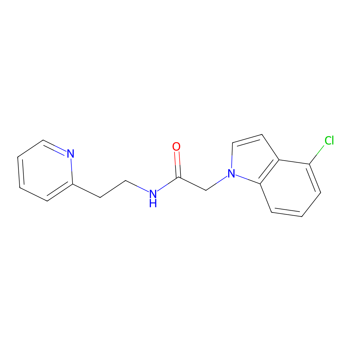 2-(4-chloro-1H-indol-1-yl)-N-[2-(2-pyridyl)ethyl]acetamide molecular structure, CAS 1401536-72-8
