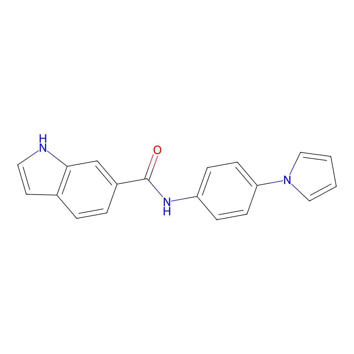 N-[4-(1H-pyrrol-1-yl)phenyl]-1H-indole-6-carboxamide molecular structure, CAS 1401536-90-0