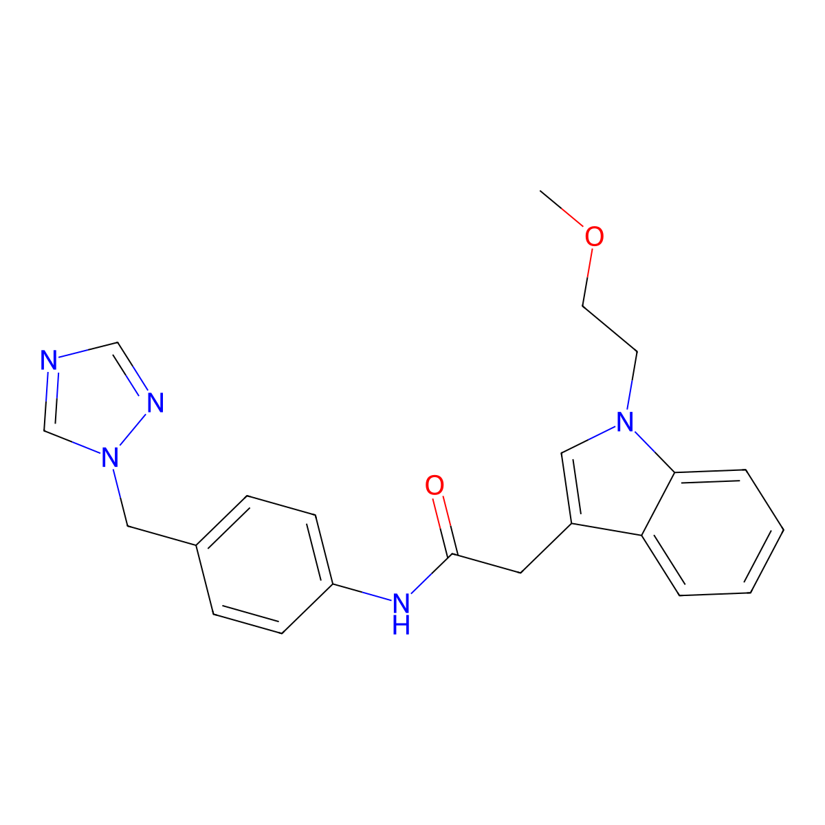2-[1-(2-methoxyethyl)-1H-indol-3-yl]-N-[4-(1H-1,2,4-triazol-1-ylmethyl)phenyl]acetamide molecular structure, CAS 1401536-93-3