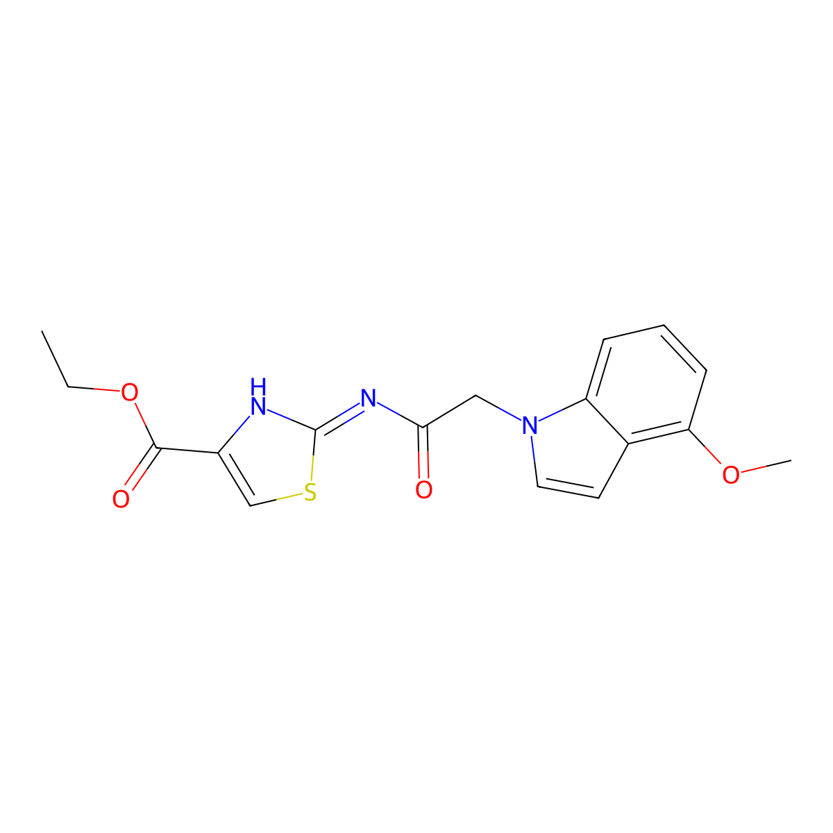 ethyl 2-{[(4-methoxy-1H-indol-1-yl)acetyl]amino}-1,3-thiazole-4-carboxylate molecular structure, CAS 1401537-09-4