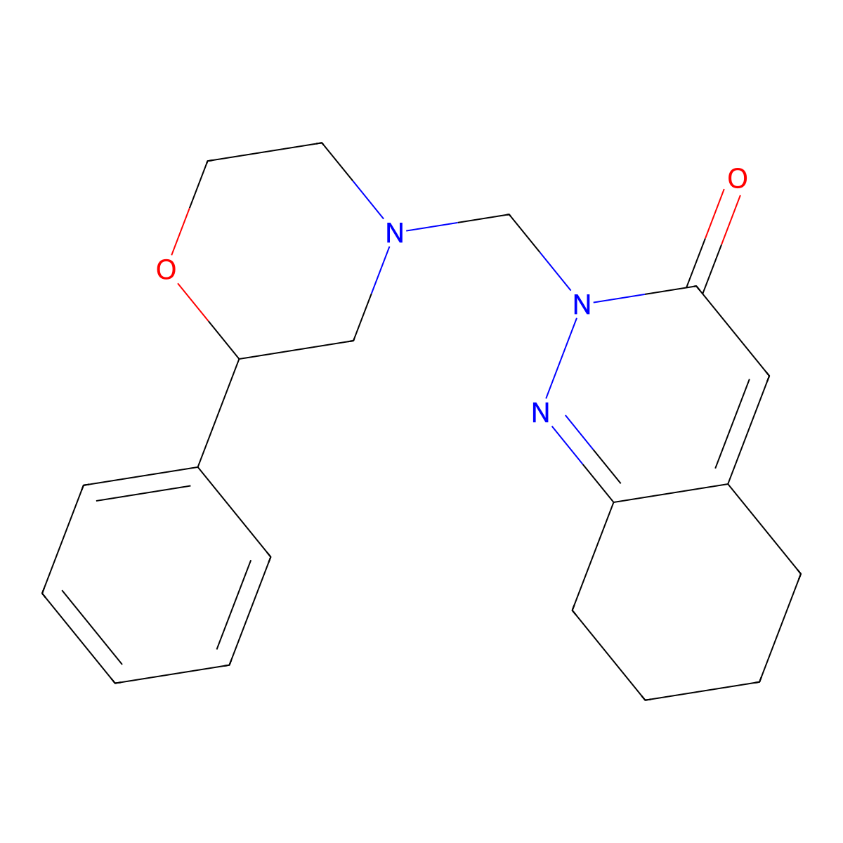 2-[(2-phenylmorpholin-4-yl)methyl]-5,6,7,8-tetrahydrocinnolin-3(2H)-one molecular structure, CAS 1401537-50-5