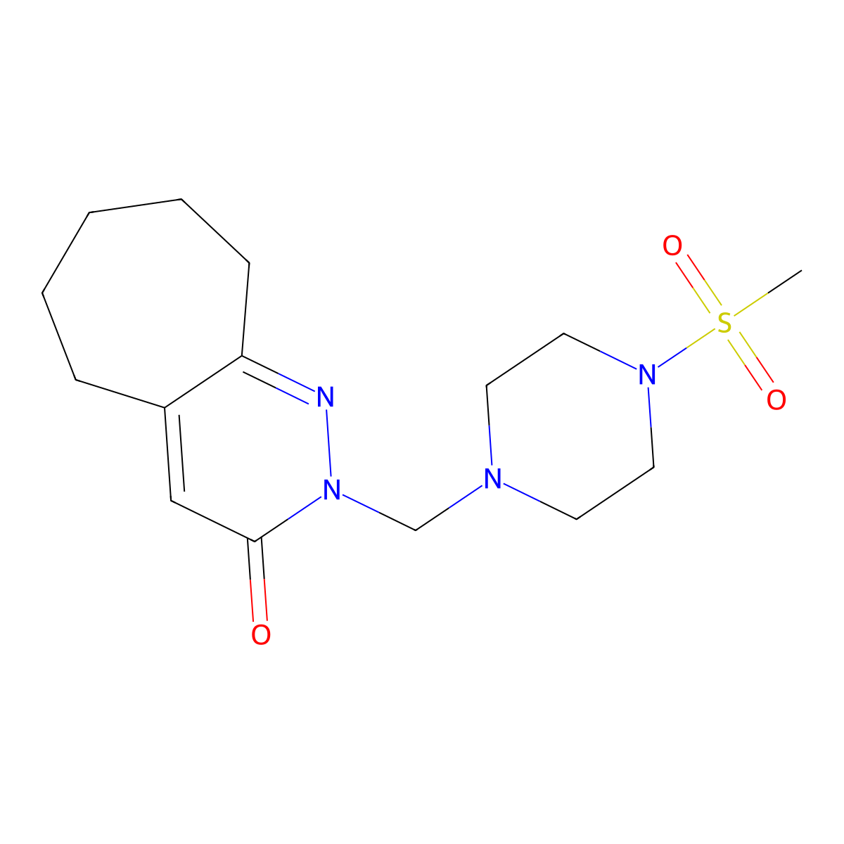 2-{[4-(methylsulfonyl)piperazin-1-yl]methyl}-2,5,6,7,8,9-hexahydro-3H-cyclohepta[c]pyridazin-3-one molecular structure, CAS 1401537-81-2