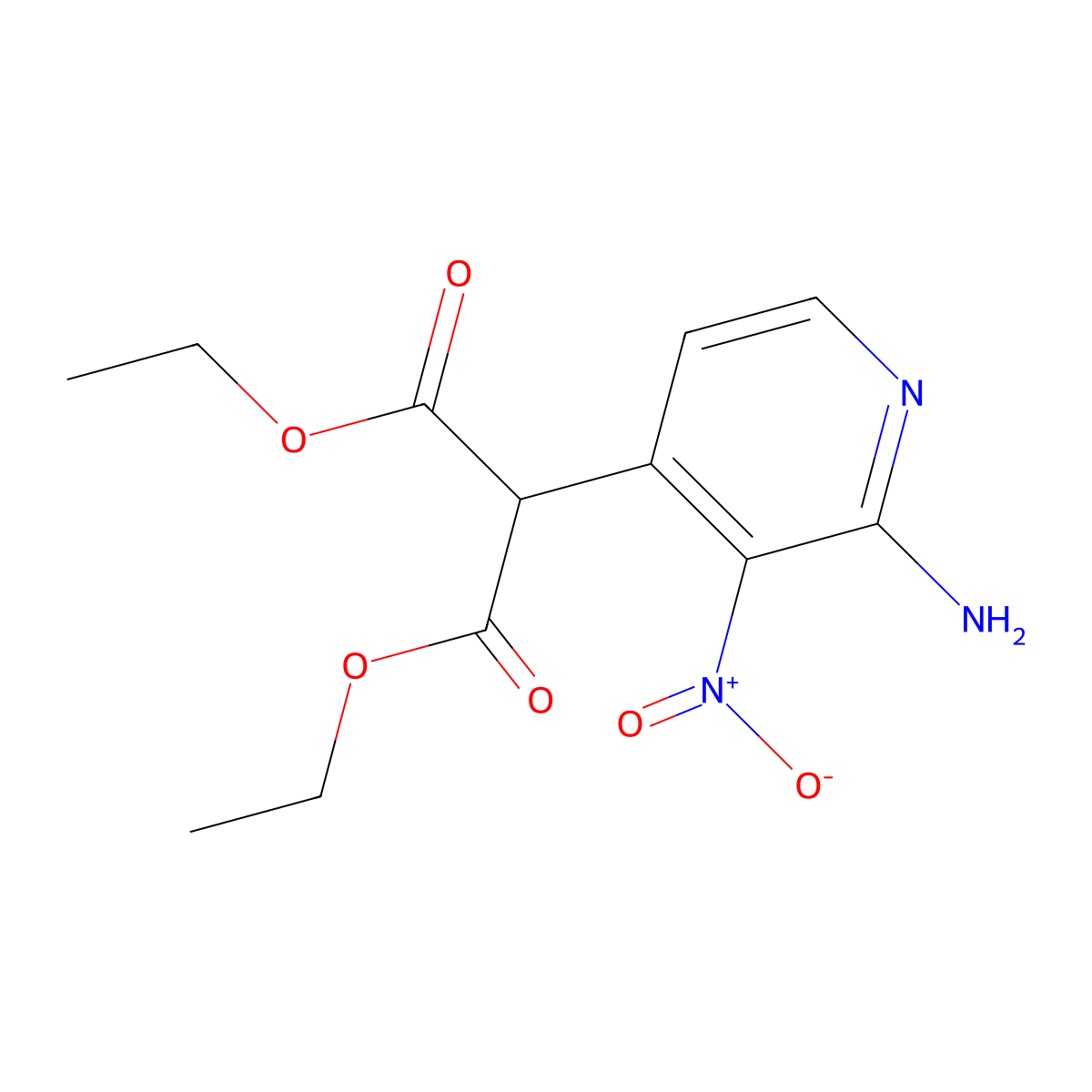 Diethyl 2-(2-amino-3-nitropyridin-4-yl)malonate molecular structure, CAS 1401539-30-7