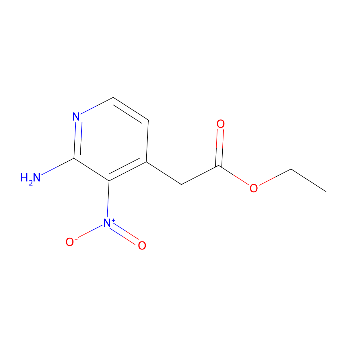 Ethyl 2-(2-amino-3-nitropyridin-4-yl)acetate molecular structure, CAS 1401539-31-8