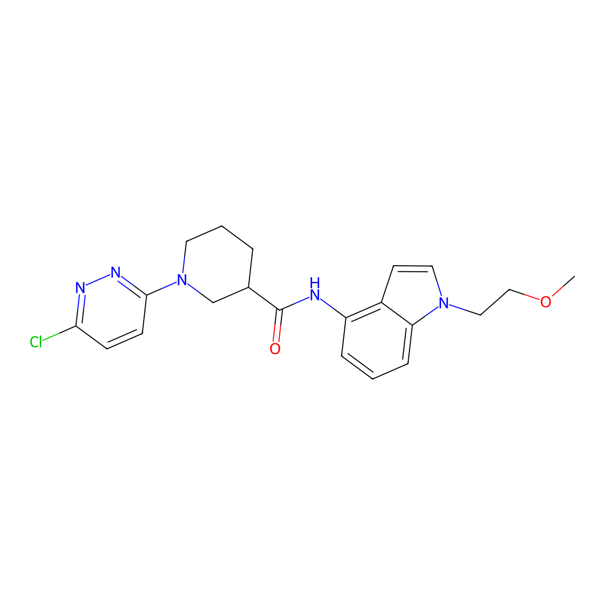 1-(6-chloropyridazin-3-yl)-N-(1-(2-methoxyethyl)-1H-indol-4-yl)piperidine-3-carboxamide molecular structure, CAS 1401539-82-9