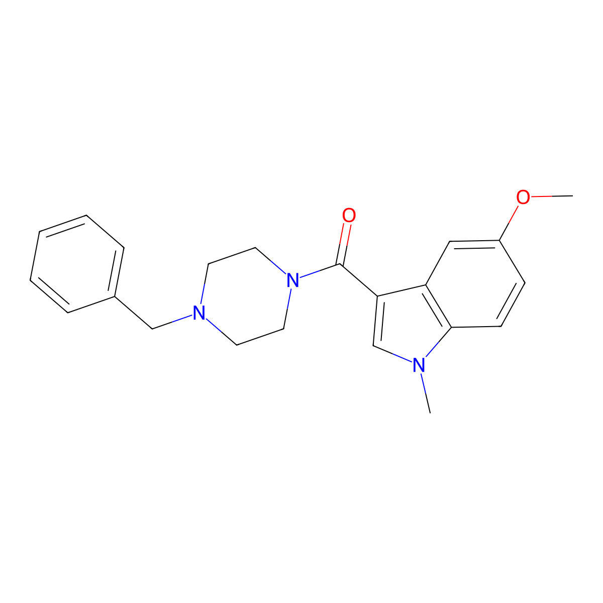 (4-benzylpiperazino)(5-methoxy-1-methyl-1H-indol-3-yl)methanone molecular structure, CAS 1401540-30-4