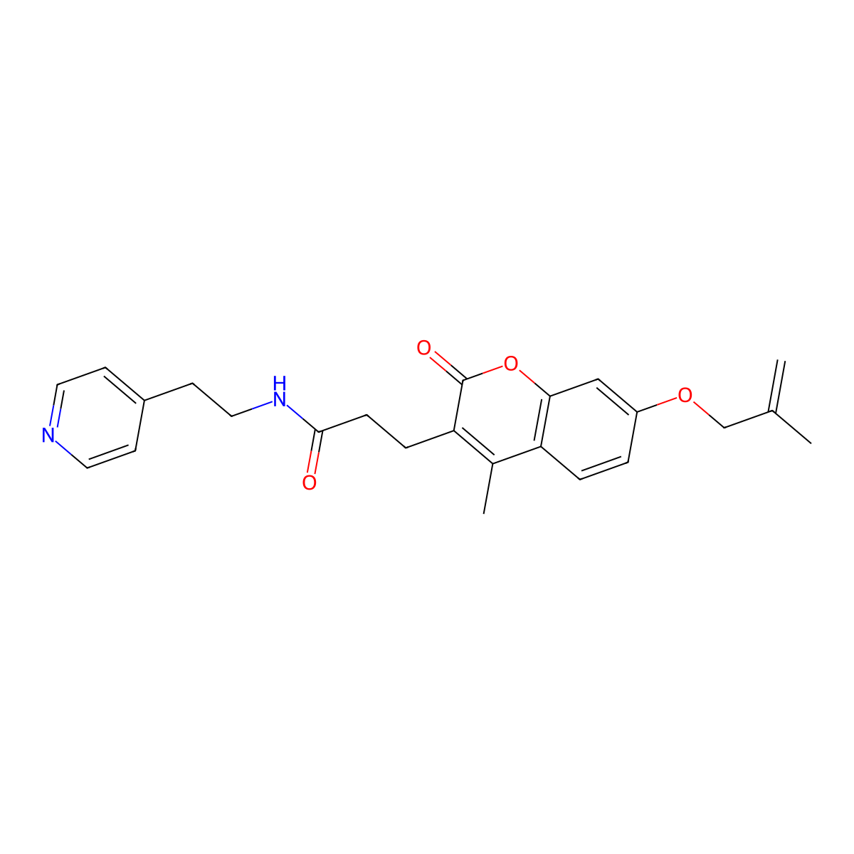 3-{4-methyl-7-[(2-methylallyl)oxy]-2-oxo-2H-chromen-3-yl}-N-[2-(4-pyridyl)ethyl]propanamide molecular structure, CAS 1401540-56-4