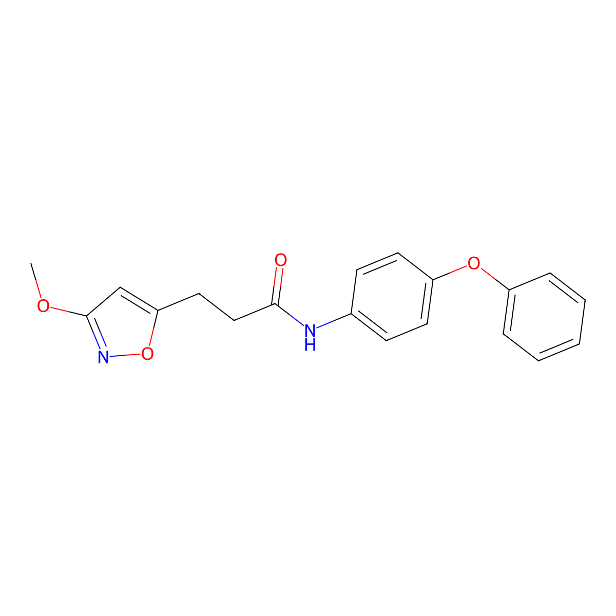 3-(3-methoxy-1,2-oxazol-5-yl)-N-(4-phenoxyphenyl)propanamide molecular structure, CAS 1401540-60-0