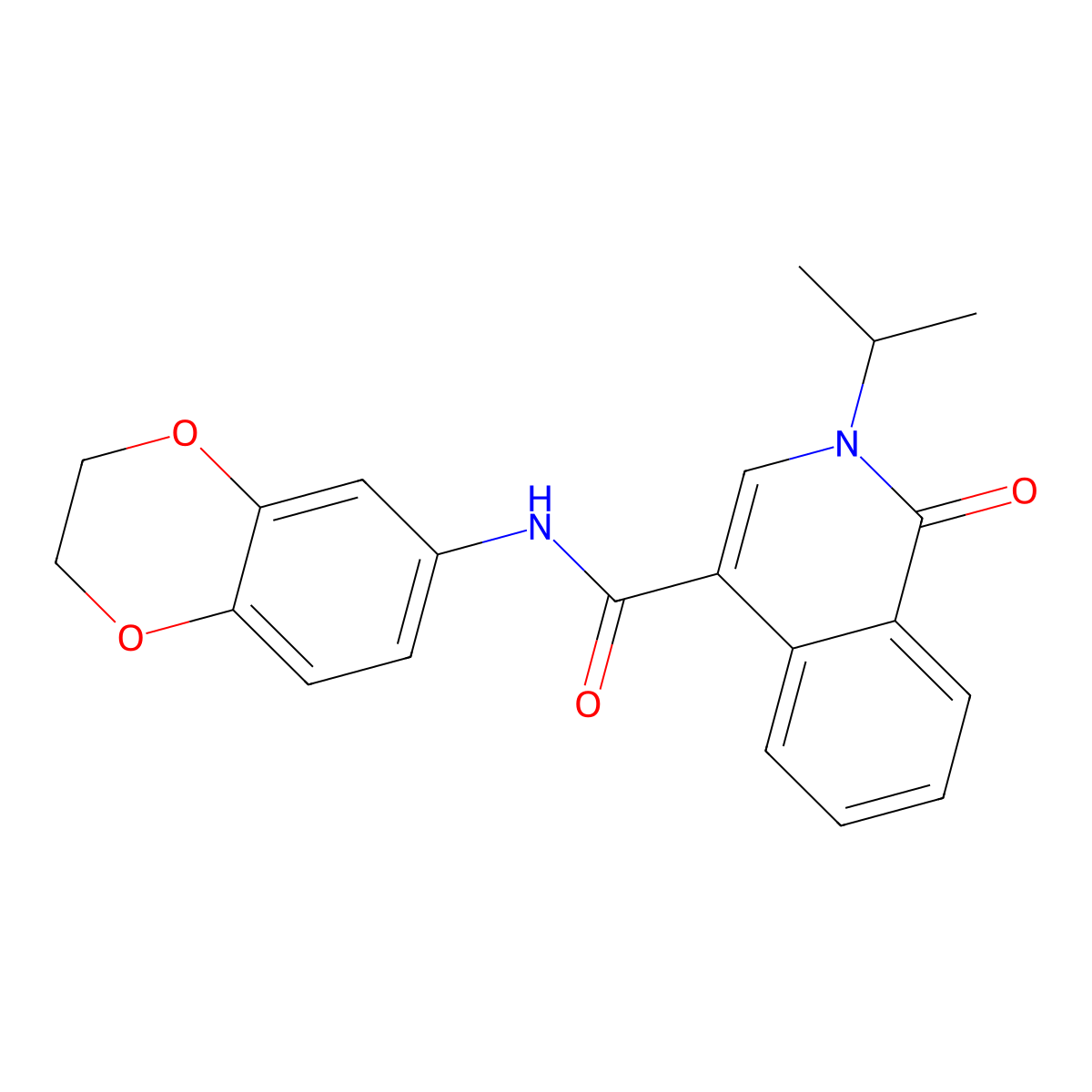 N-(2,3-dihydro-1,4-benzodioxin-6-yl)-1-oxo-2-(propan-2-yl)-1,2-dihydroisoquinoline-4-carboxamide molecular structure, CAS 1401540-75-7