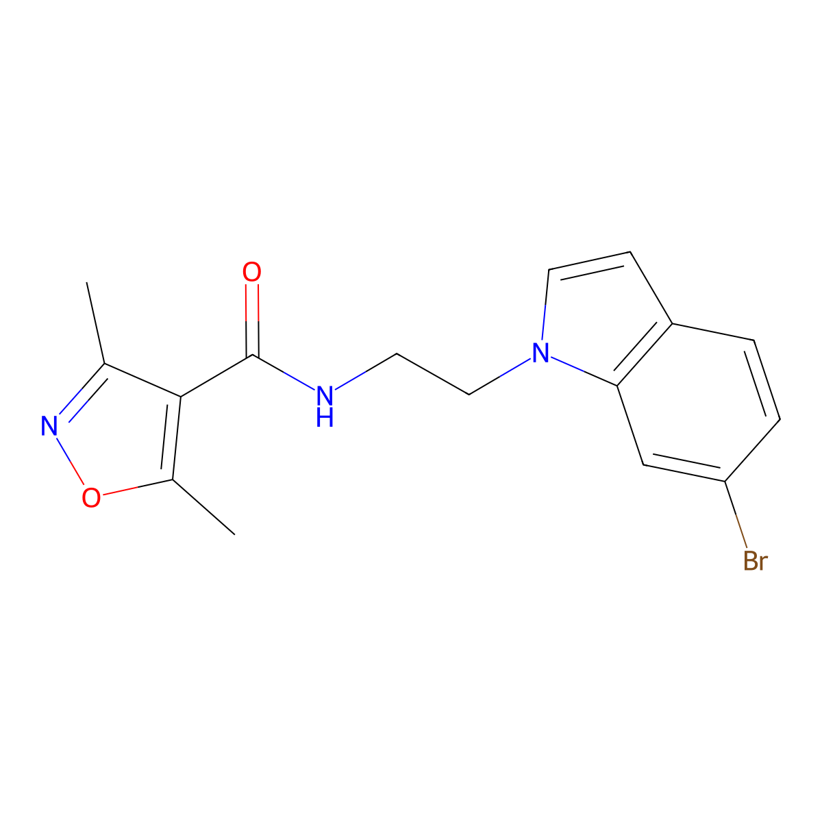 N-[2-(6-bromo-1H-indol-1-yl)ethyl]-3,5-dimethyl-4-isoxazolecarboxamide molecular structure, CAS 1401540-84-8