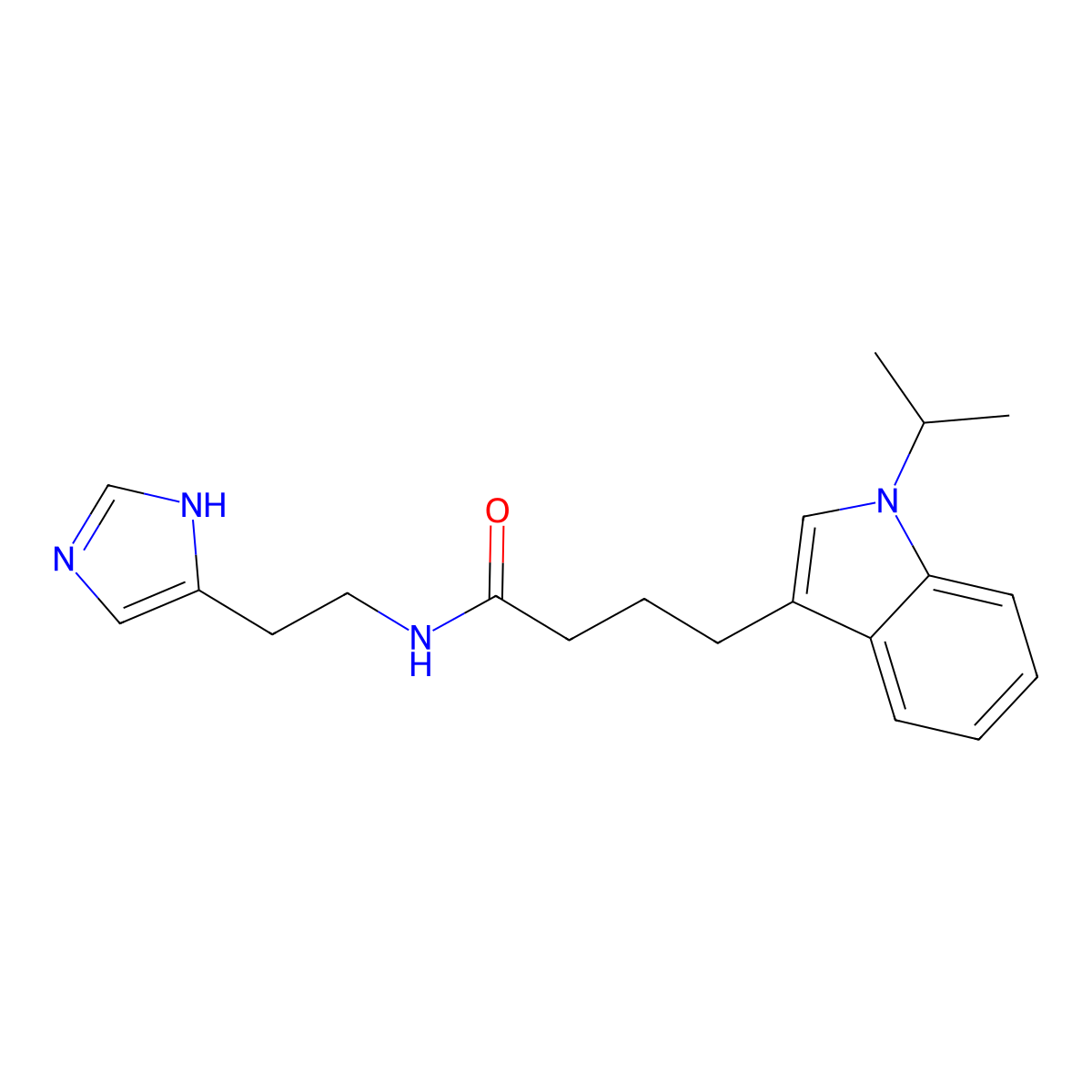 N-[2-(1H-imidazol-4-yl)ethyl]-4-(1-isopropyl-1H-indol-3-yl)butanamide molecular structure, CAS 1401540-86-0