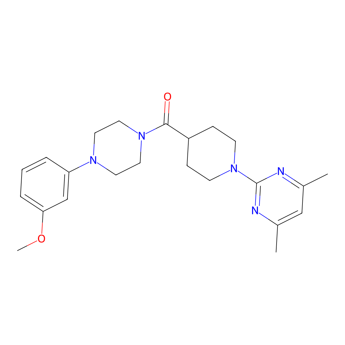 [1-(4,6-Dimethylpyrimidin-2-yl)piperidin-4-yl][4-(3-methoxyphenyl)piperazin-1-yl]methanone molecular structure, CAS 1401540-90-6