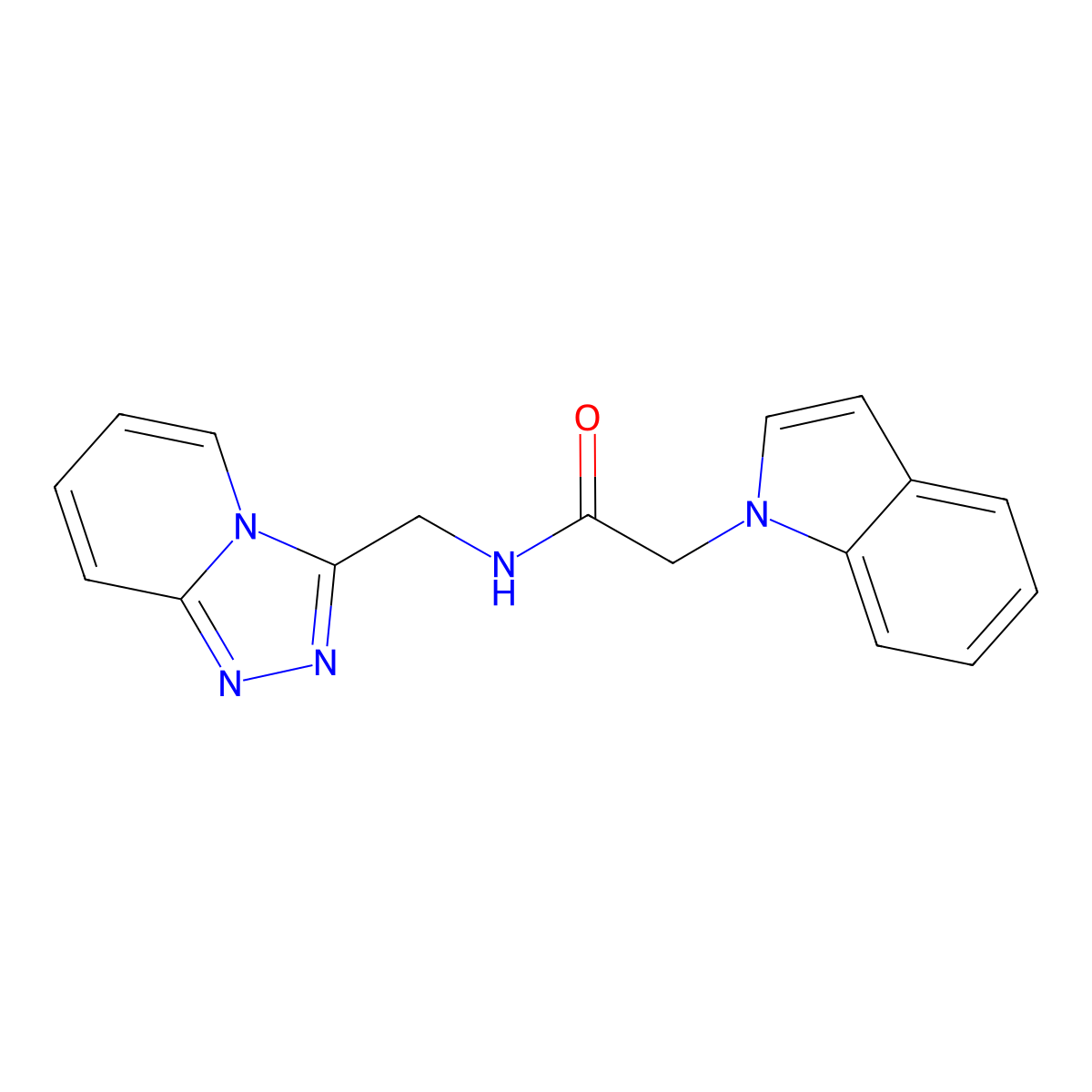 2-(1H-indol-1-yl)-N-([1,2,4]triazolo[4,3-a]pyridin-3-ylmethyl)acetamide molecular structure, CAS 1401541-23-8