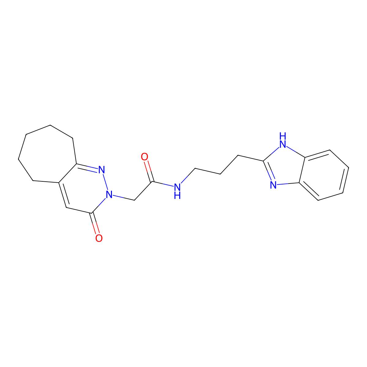 N-(3-(1H-benzo[d]imidazol-2-yl)propyl)-2-(3-oxo-3,5,6,7,8,9-hexahydro-2H-cyclohepta[c]pyridazin-2-yl)acetamide molecular structure, CAS 1401541-25-0