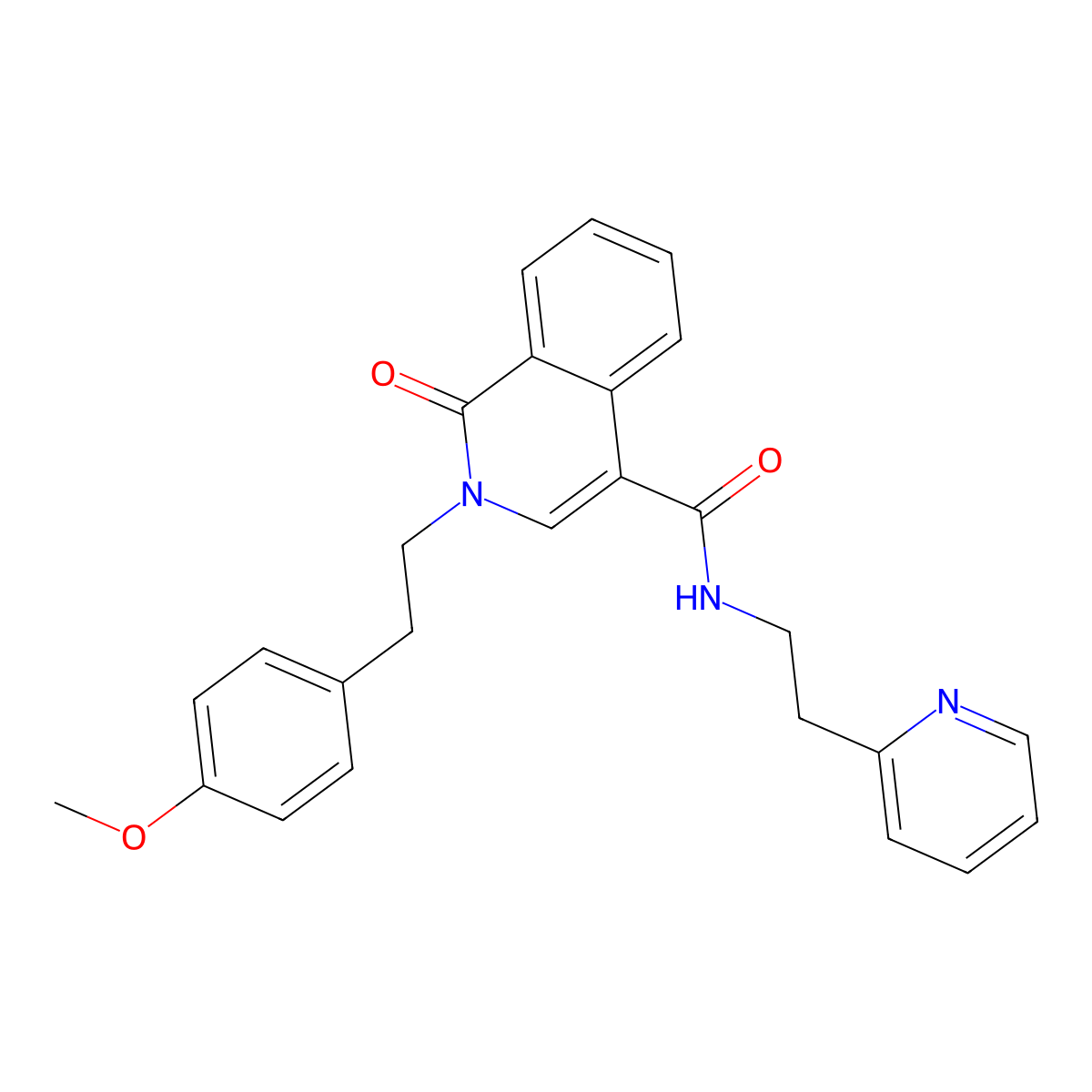 2-(4-methoxyphenethyl)-1-oxo-N-[2-(2-pyridyl)ethyl]-1,2-dihydro-4-isoquinolinecarboxamide molecular structure, CAS 1401541-33-0