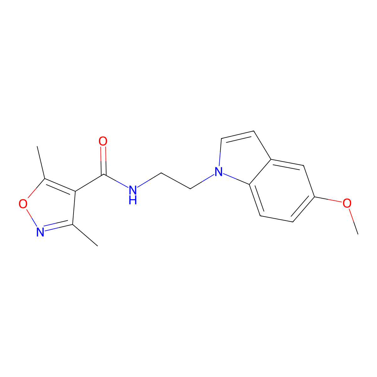 N-[2-(5-methoxy-1H-indol-1-yl)ethyl]-3,5-dimethyl-4-isoxazolecarboxamide molecular structure, CAS 1401541-73-8