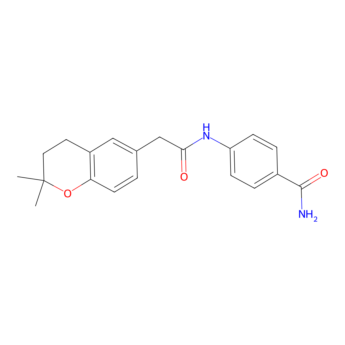 4-{[(2,2-dimethyl-3,4-dihydro-2H-chromen-6-yl)acetyl]amino}benzamide molecular structure, CAS 1401541-84-1