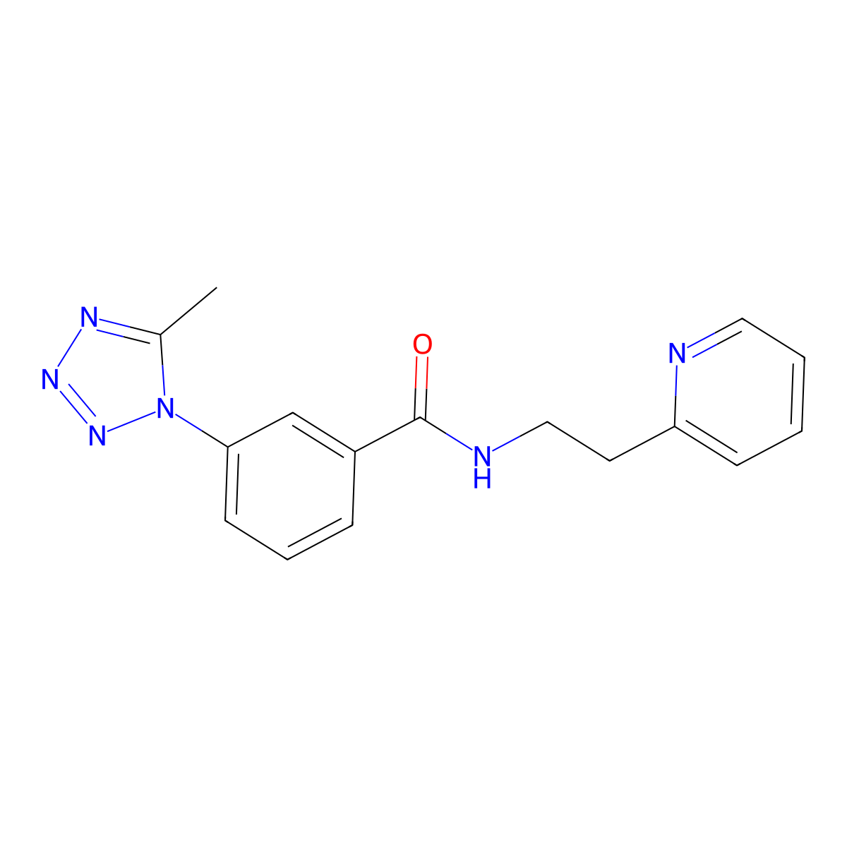 3-(5-methyl-1H-1,2,3,4-tetraazol-1-yl)-N-[2-(2-pyridyl)ethyl]benzamide molecular structure, CAS 1401541-86-3