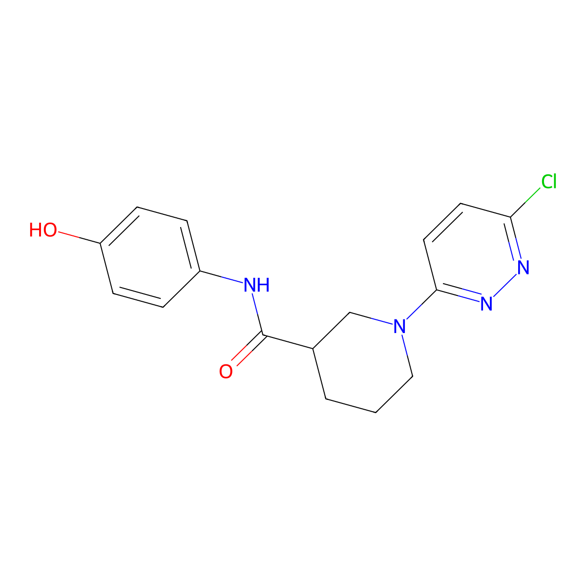 1-(6-chloropyridazin-3-yl)-N-(4-hydroxyphenyl)piperidine-3-carboxamide molecular structure, CAS 1401541-97-6