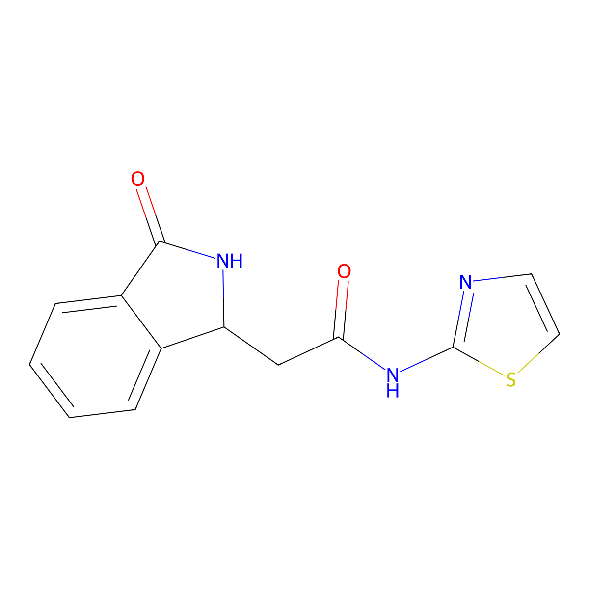 2-(3-oxoisoindolin-1-yl)-N-(thiazol-2-yl)acetamide molecular structure, CAS 1401542-14-0